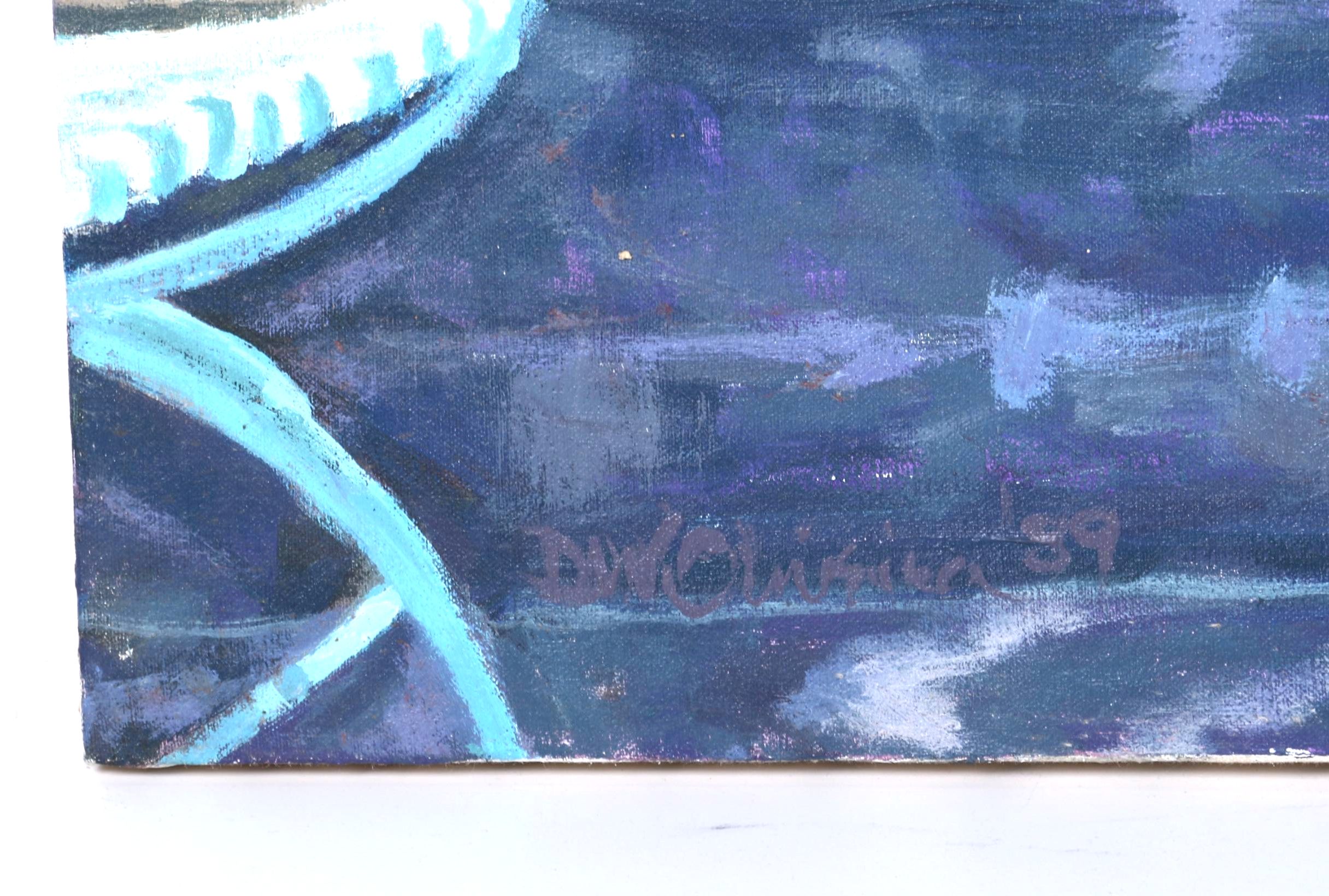 1989 Denyse Wilhelm Acrylic on Canvas "Hamilton, Bermuda"