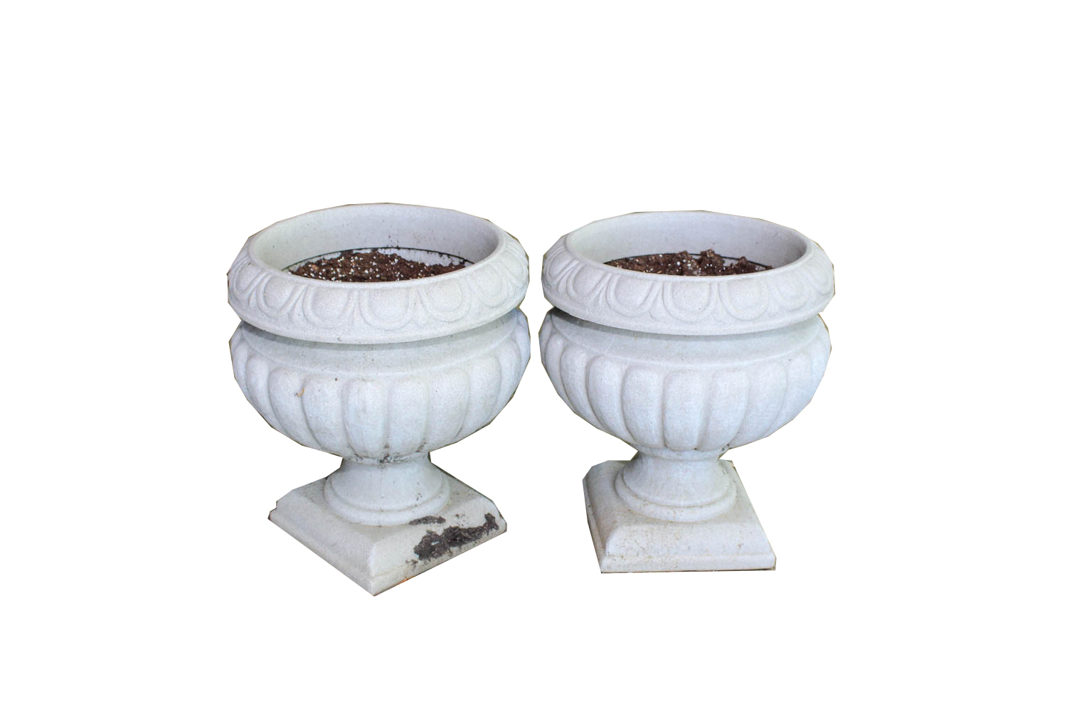 Pair of Faux Stone Planters