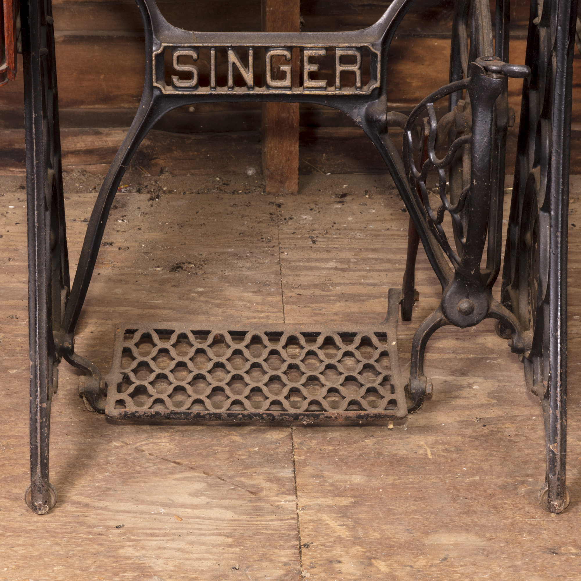 Antique Singer Sewing Machine and Oak Cabinet