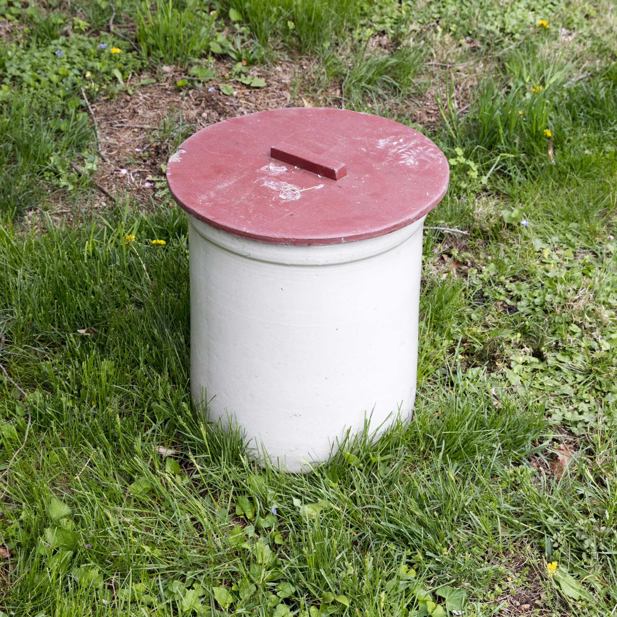 Vintage Lidded Stoneware Crock