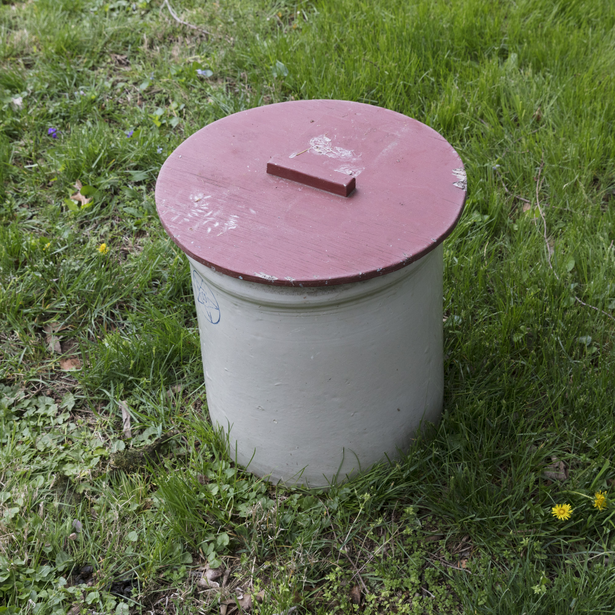 Vintage Lidded Stoneware Crock