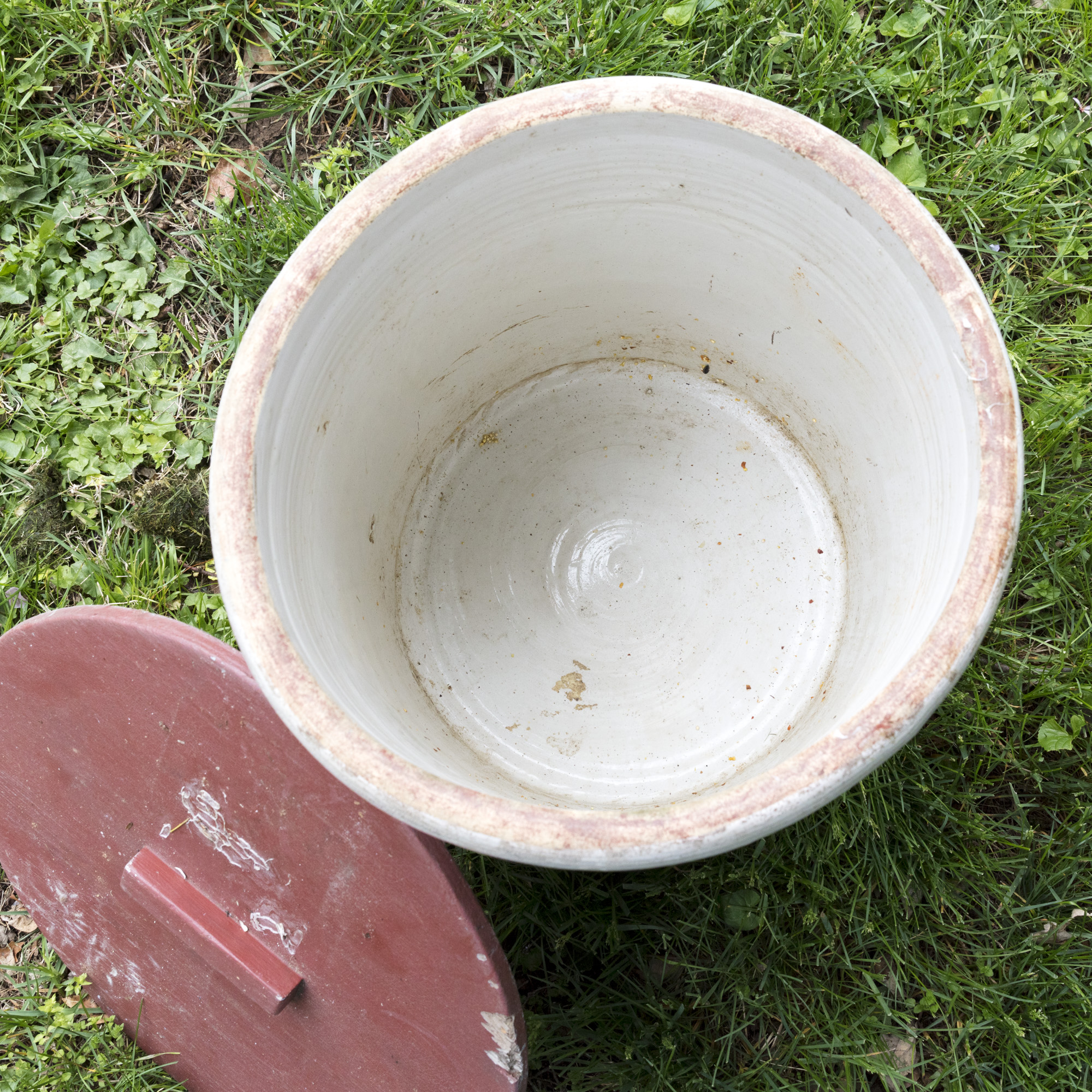 Vintage Lidded Stoneware Crock