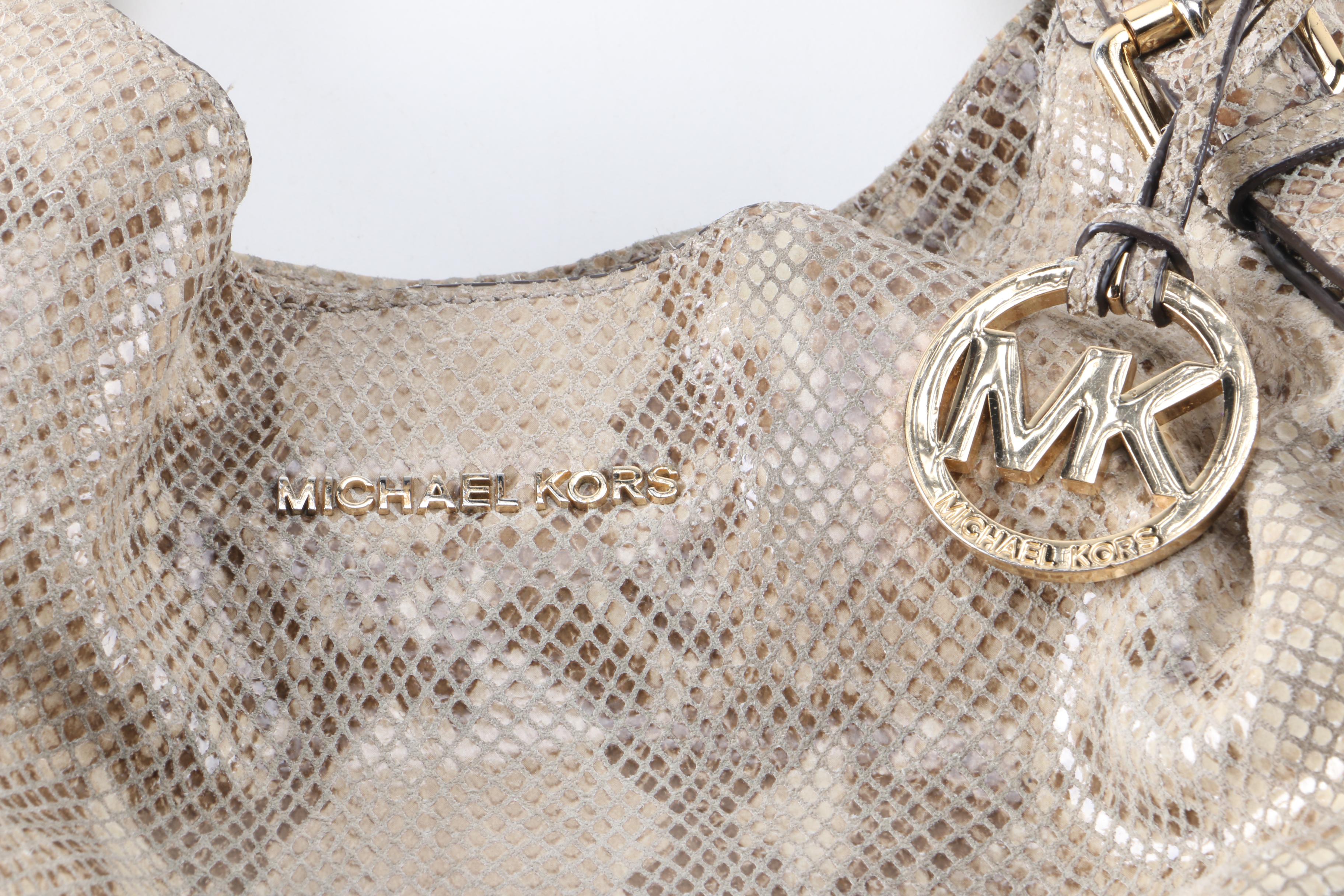 MICHAEL Michael Kors Embossed Snakeskin Satchel