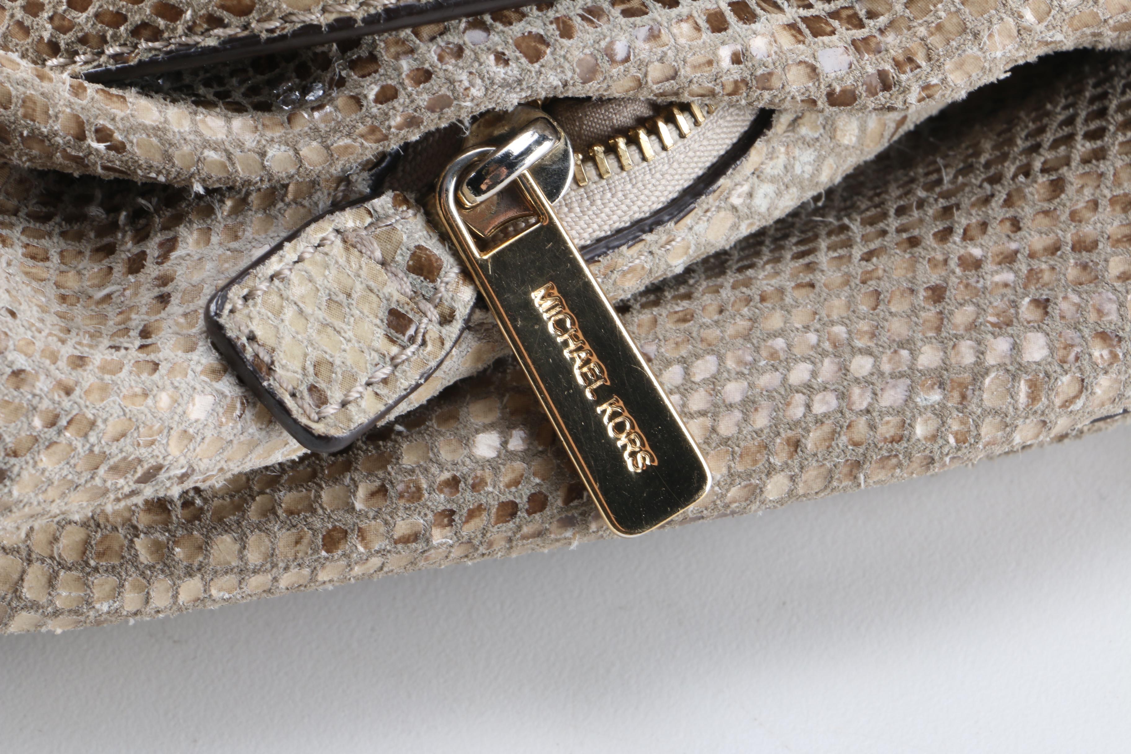 MICHAEL Michael Kors Embossed Snakeskin Satchel