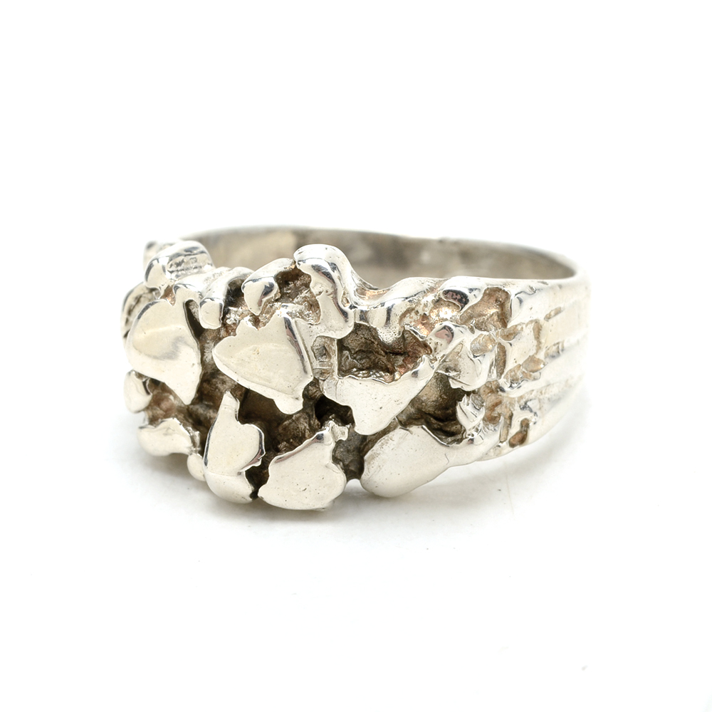 Sterling Silver Men's Nugget Ring