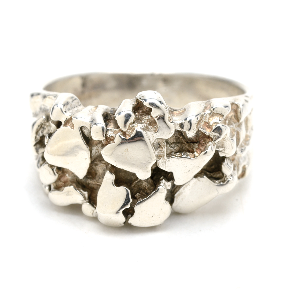 Sterling Silver Men's Nugget Ring