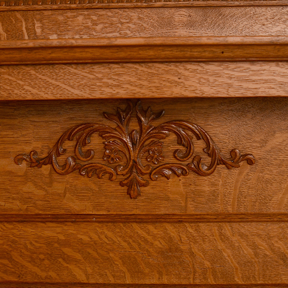 Antique Tiger Oak Mantel