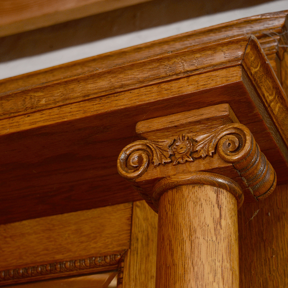 Antique Tiger Oak Mantel