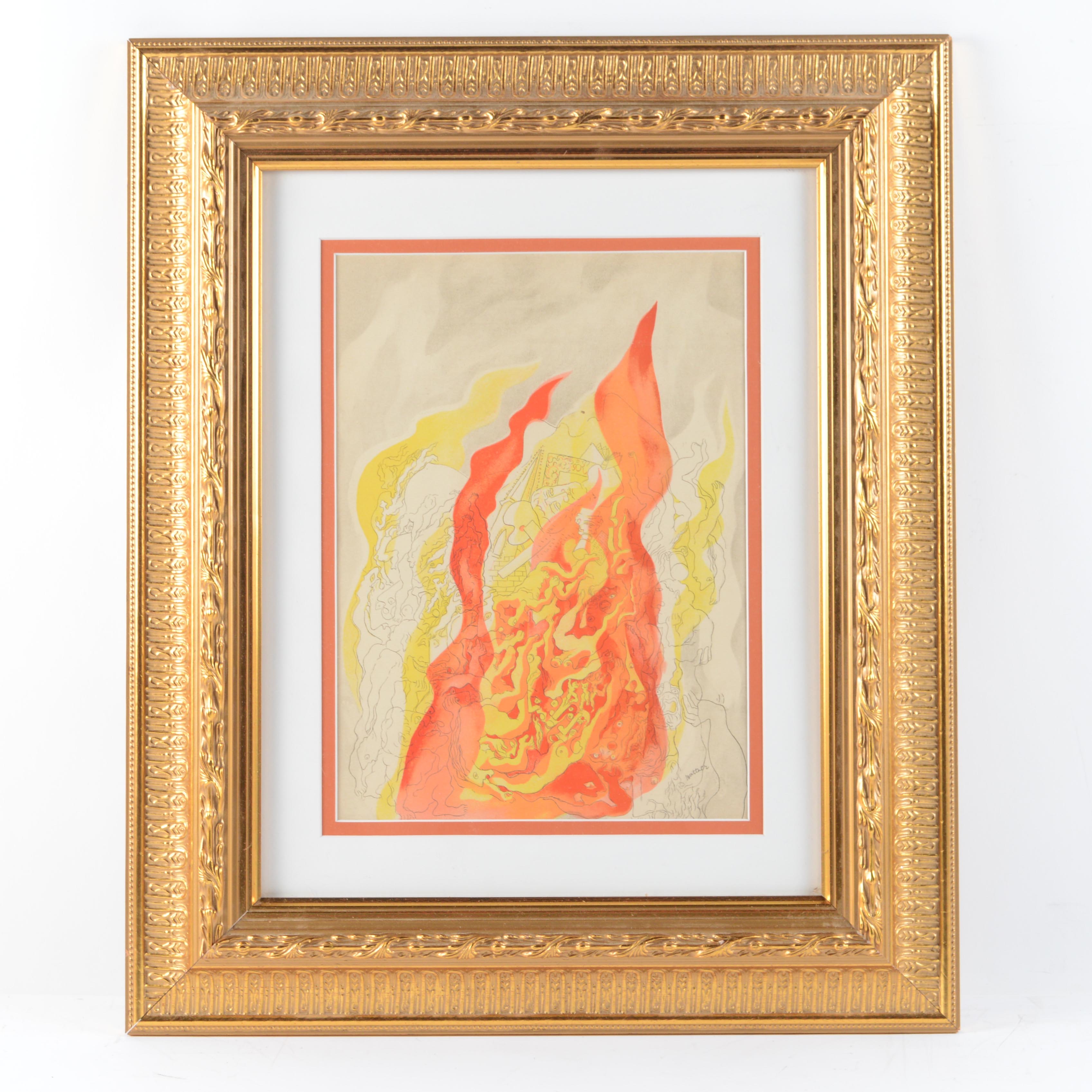 Abraham Rattner Lithograph "Fire"