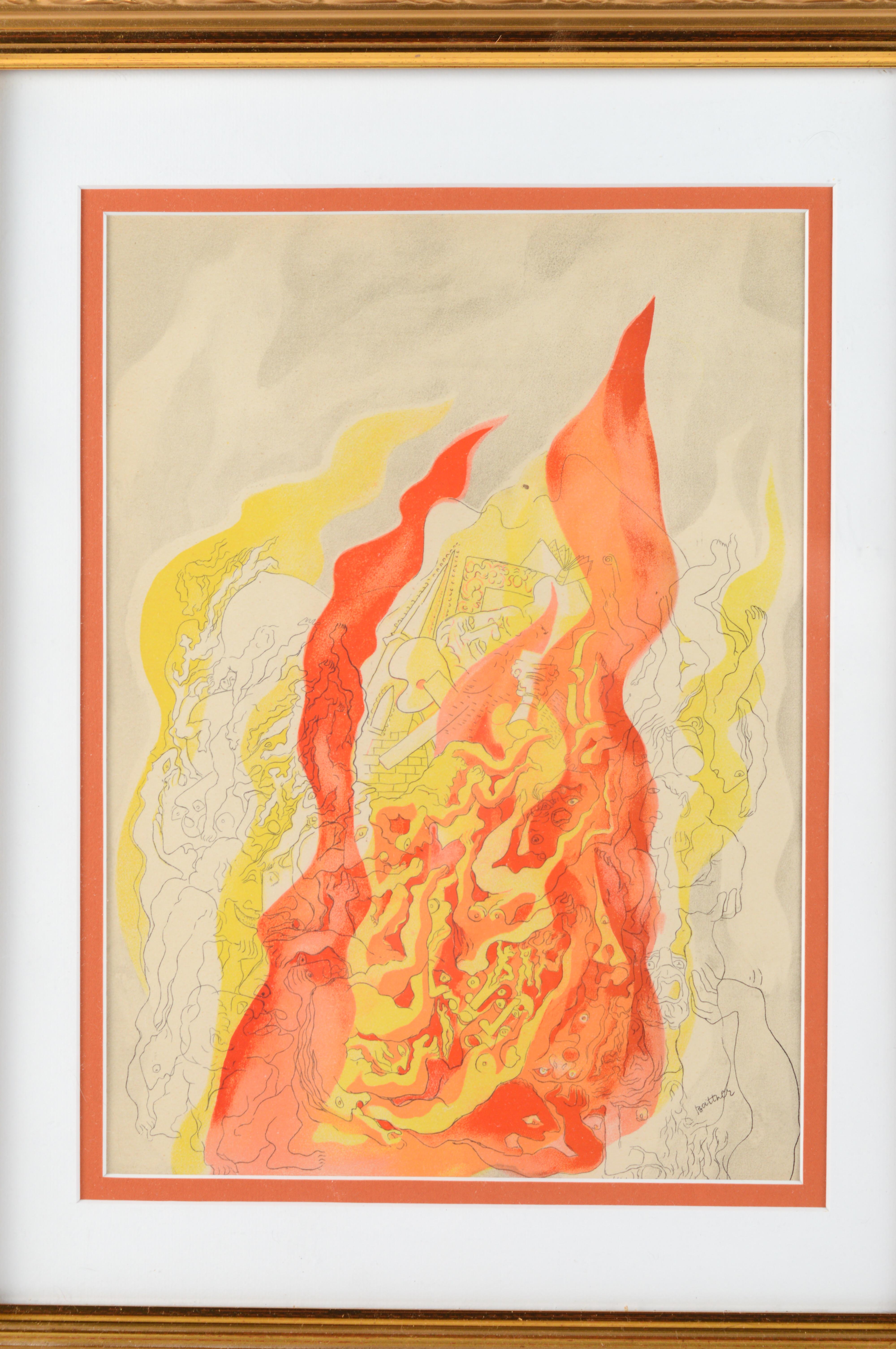 Abraham Rattner Lithograph "Fire"