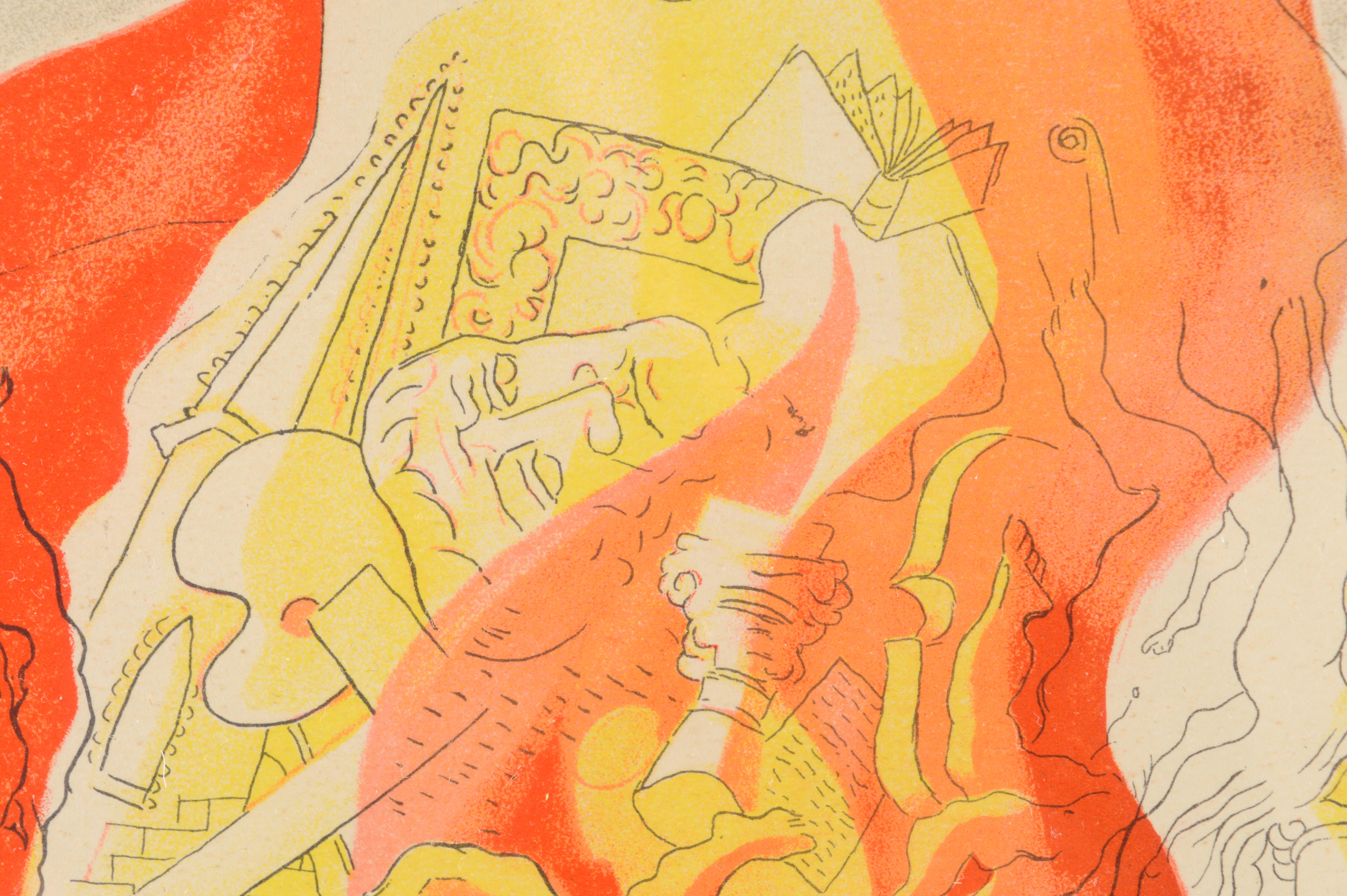 Abraham Rattner Lithograph "Fire"