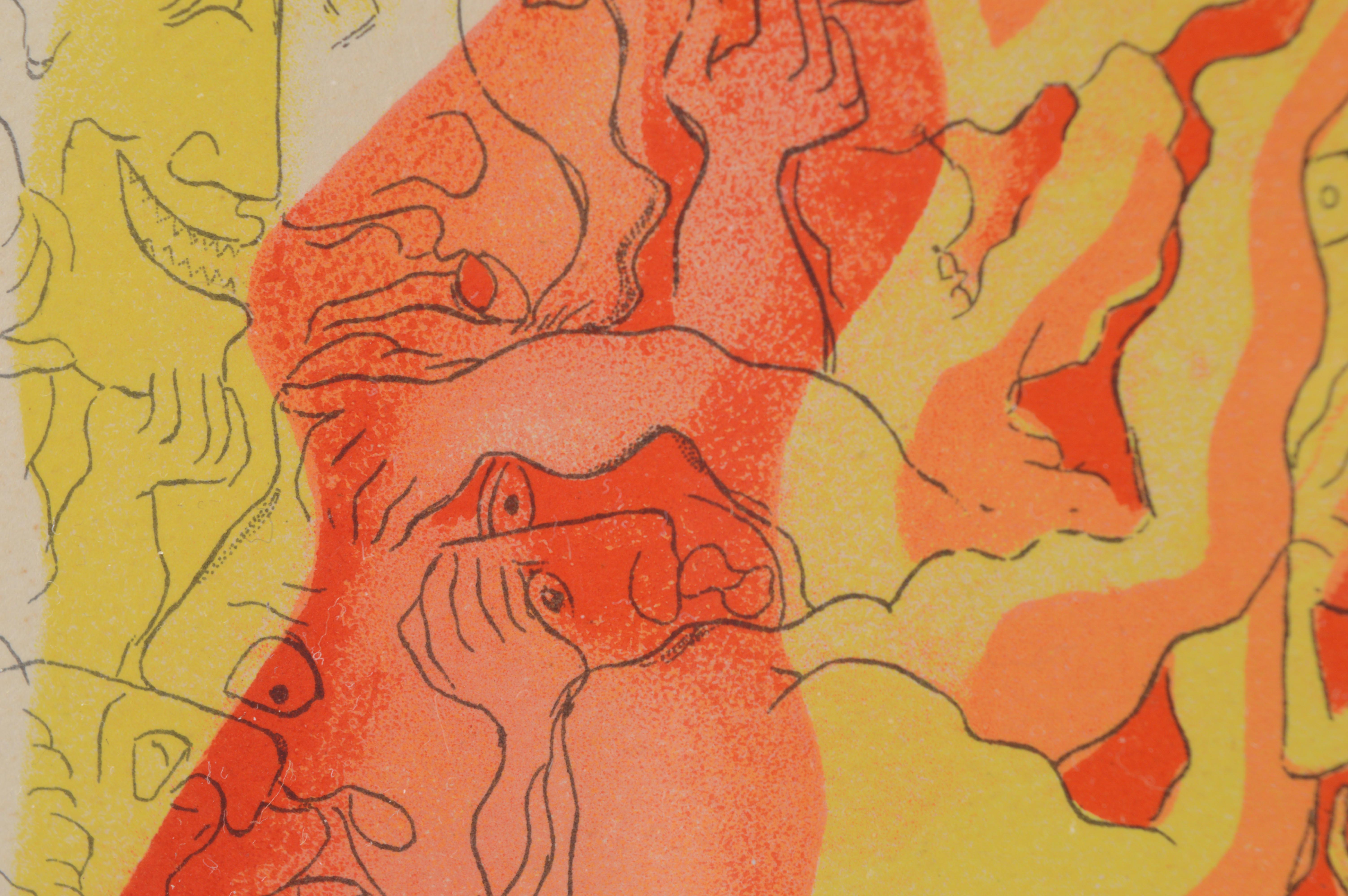 Abraham Rattner Lithograph "Fire"