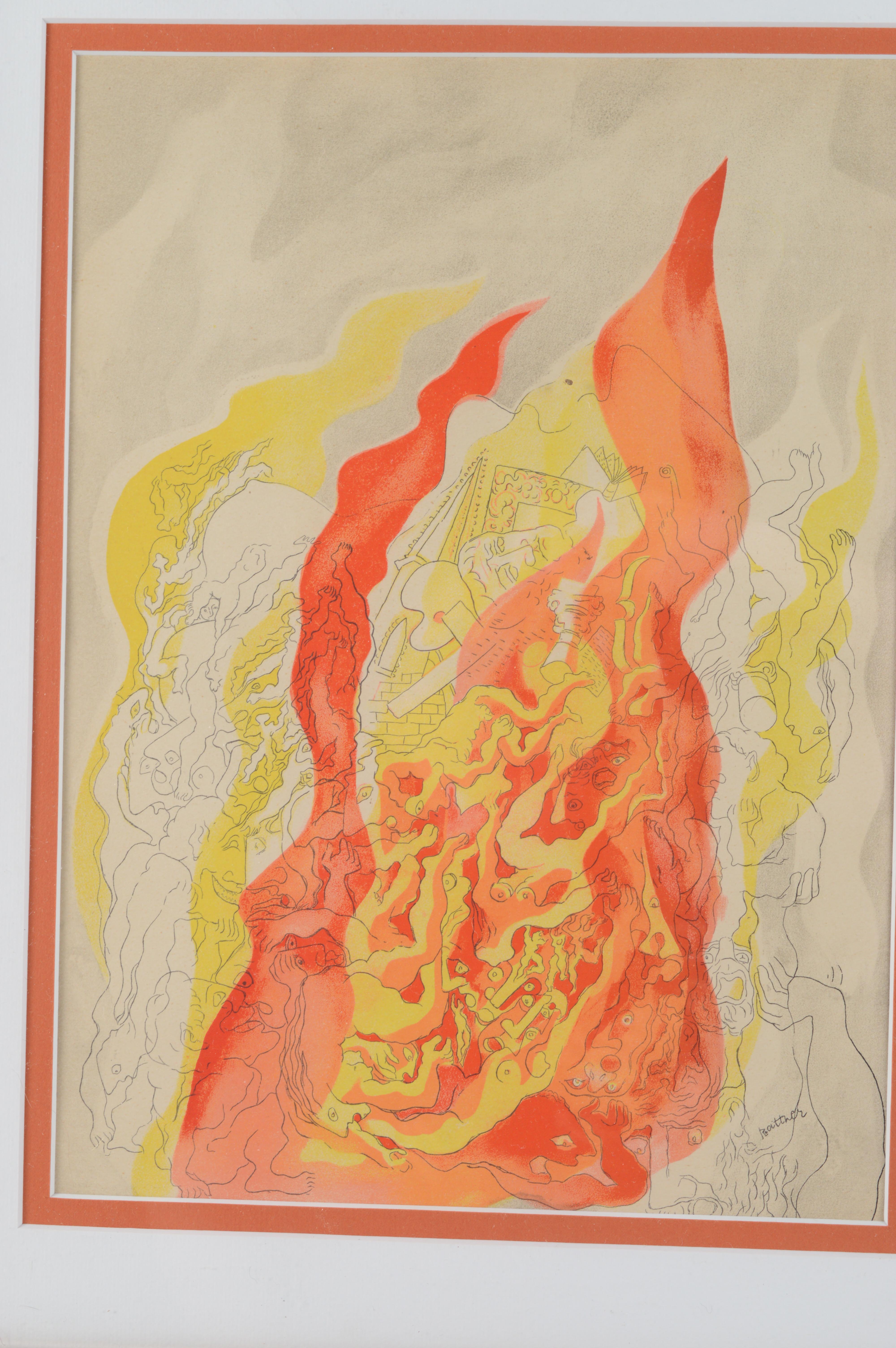 Abraham Rattner Lithograph "Fire"