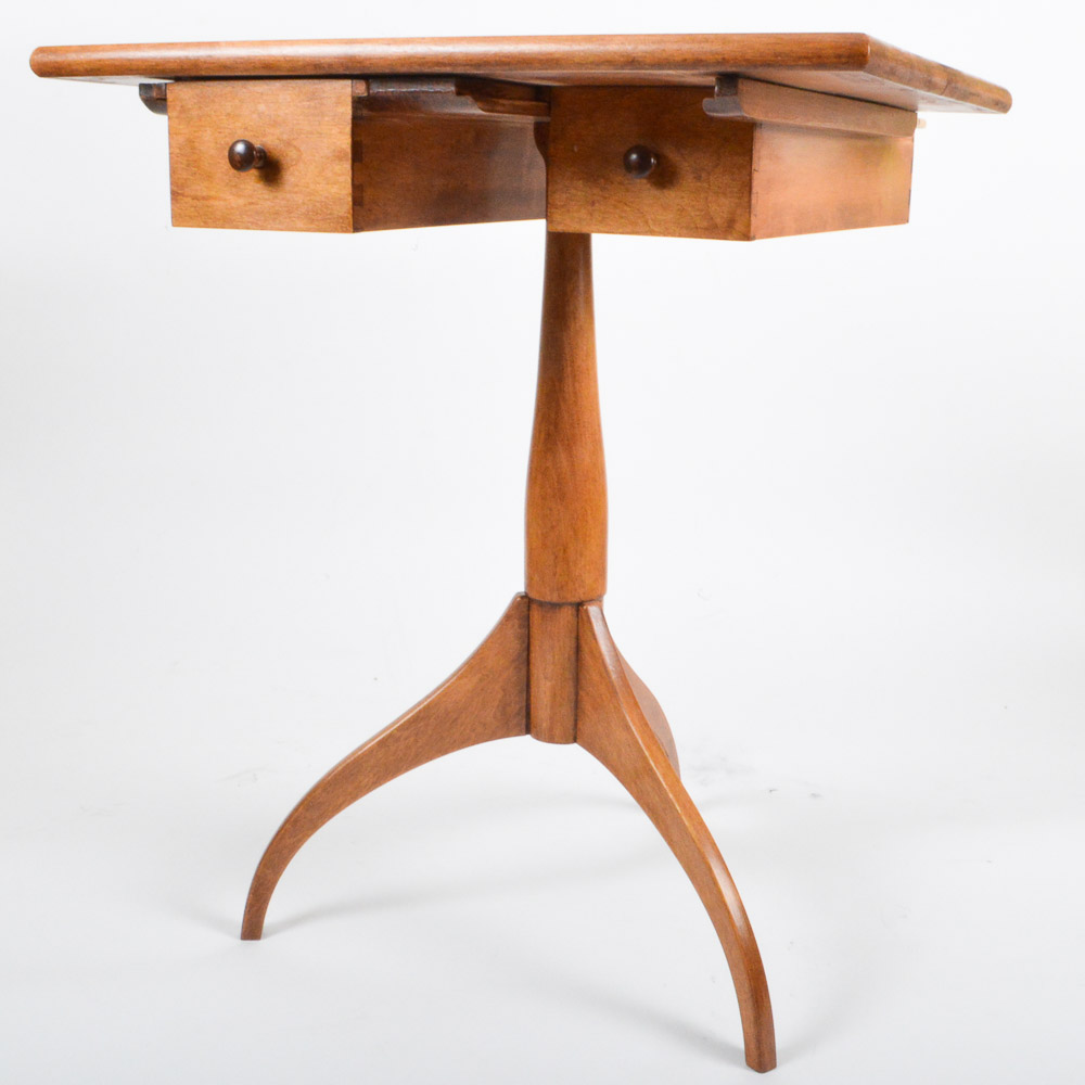 Shaker Style Two Drawer Sewing Stand by Shaker Workshop