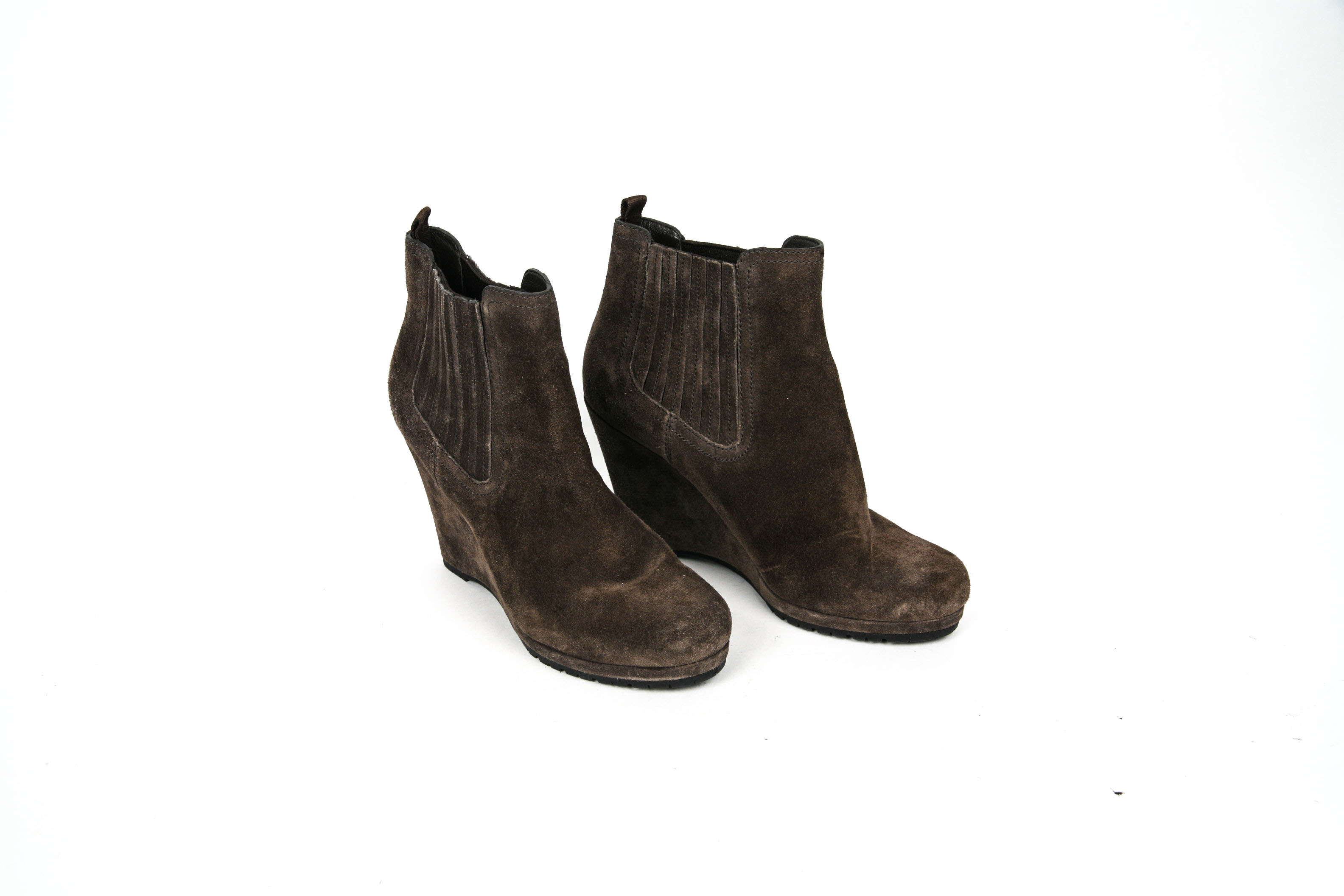 Prada Brown Suede Ankle Boots