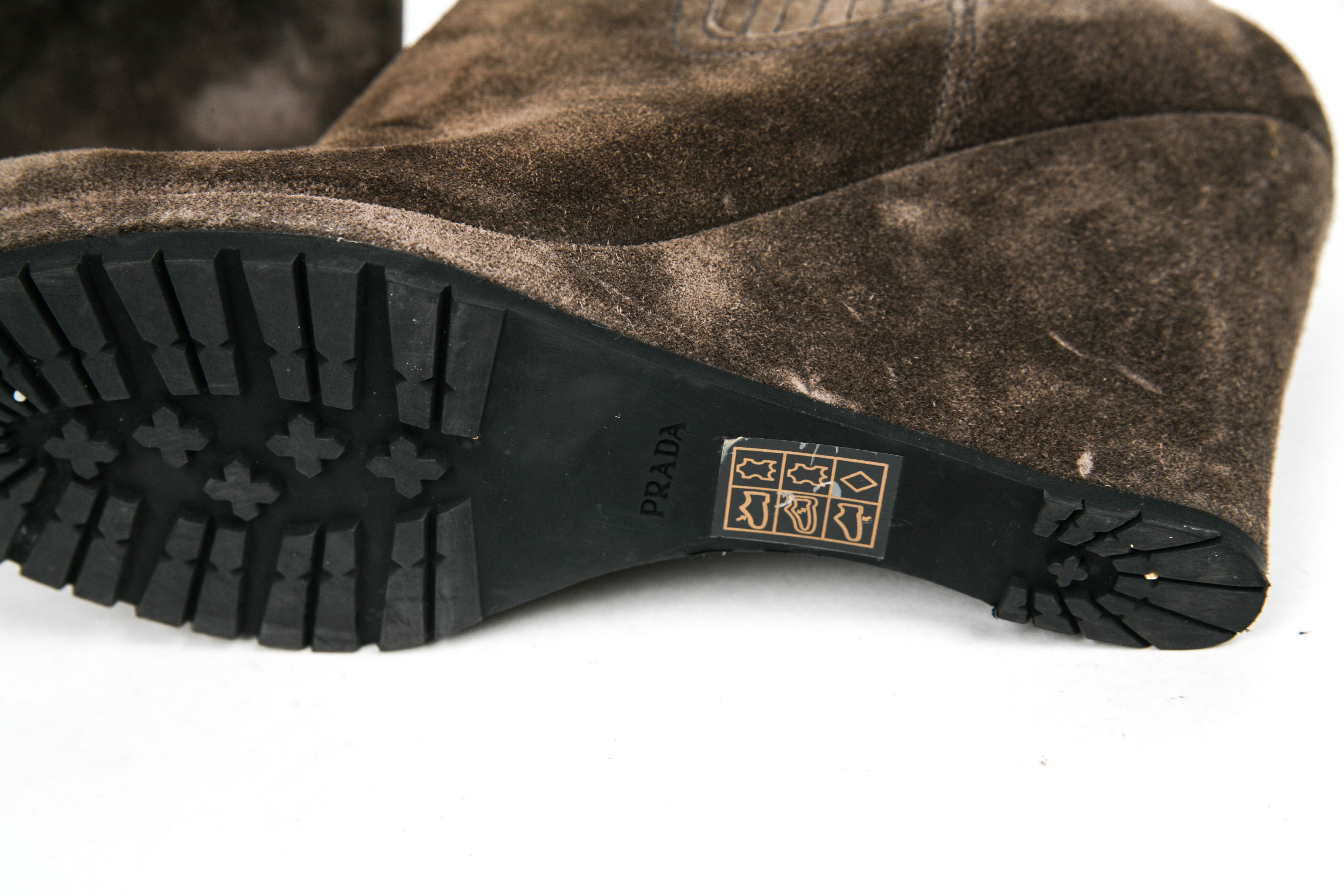 Prada Brown Suede Ankle Boots