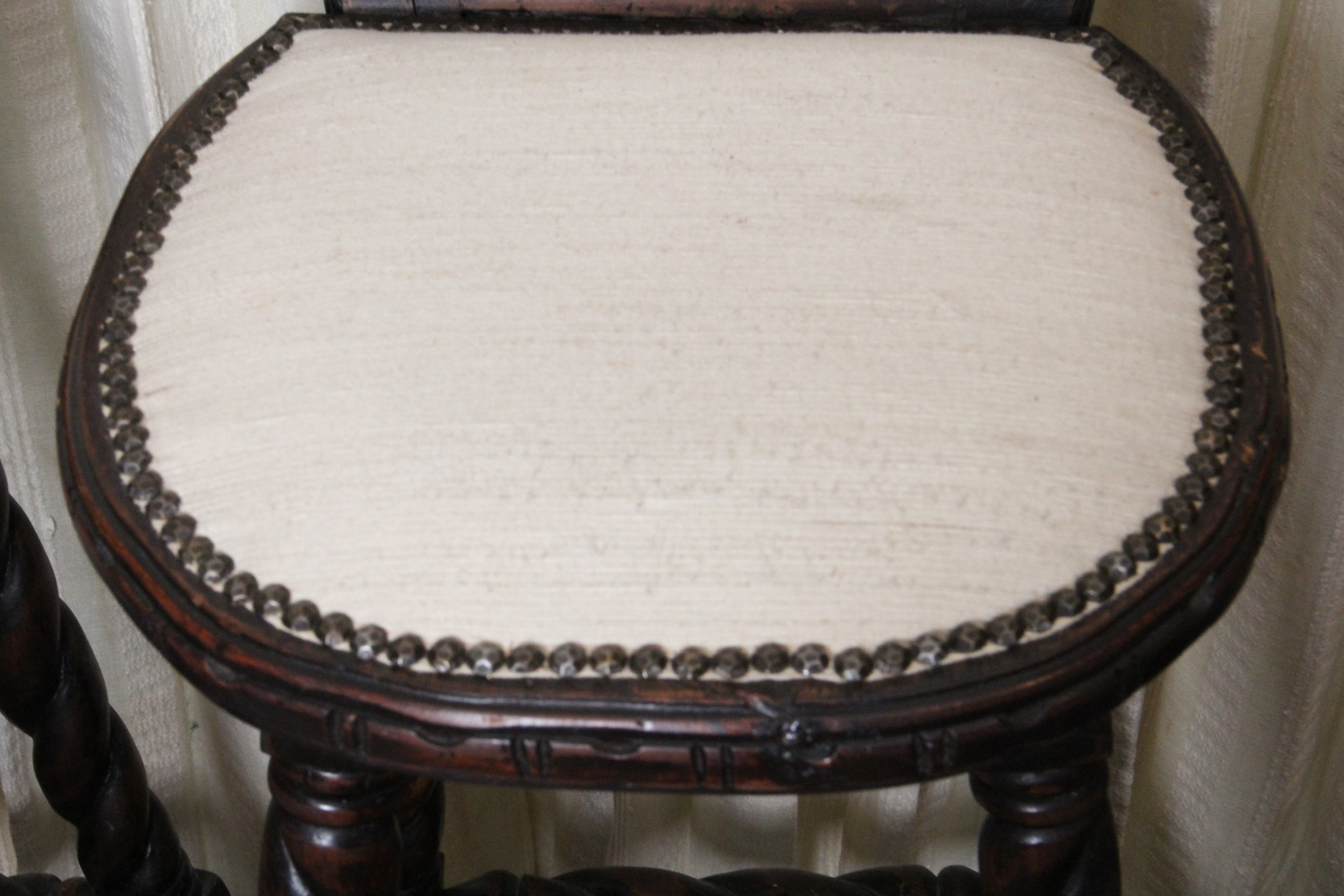 Spanish Mediterranean Bar Stools with Barley Twist Legs