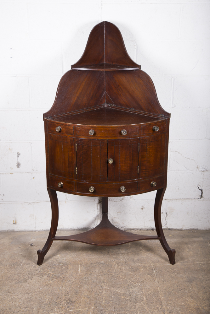 Antique Georgian Style Mahogany Corner Cabinet