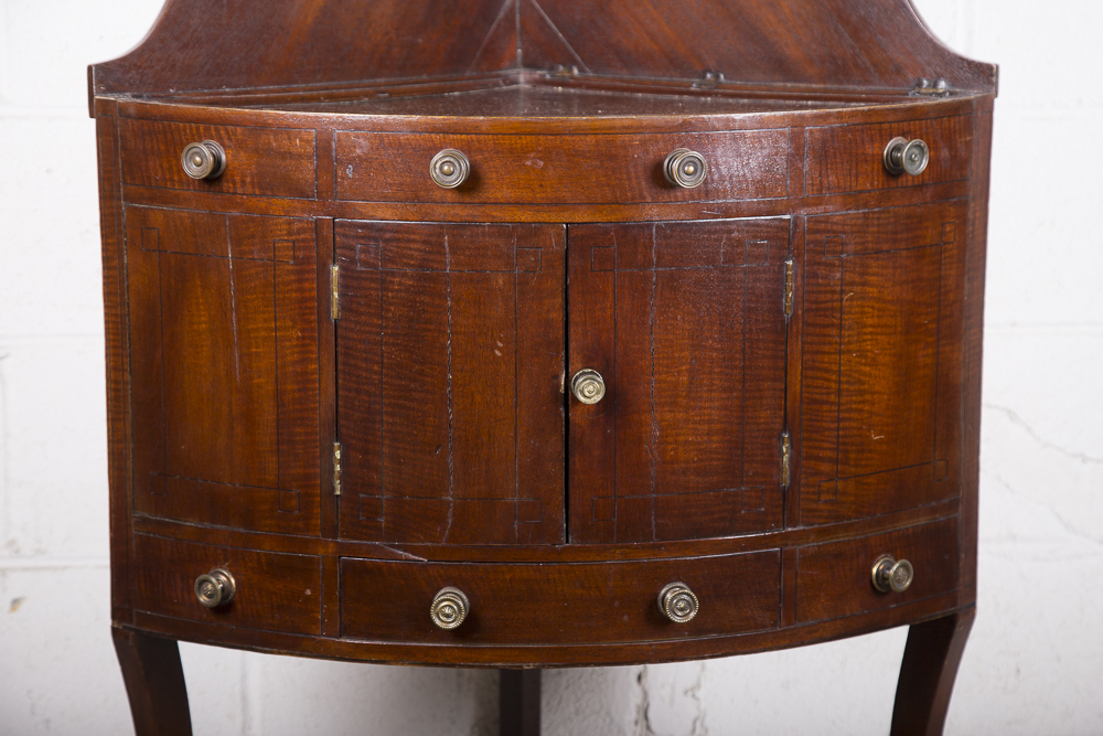Antique Georgian Style Mahogany Corner Cabinet