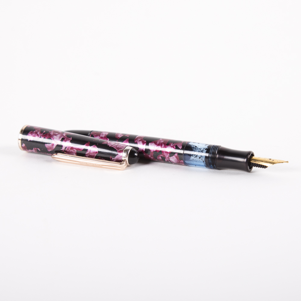 Vintage Magenta and Black Self-Filling Ero Pen
