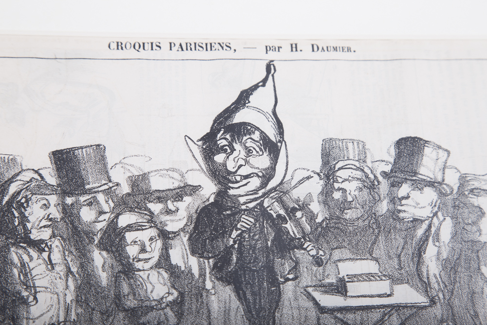 After H. Daumier Lithograph Titled "Le Marchand De Chansons"