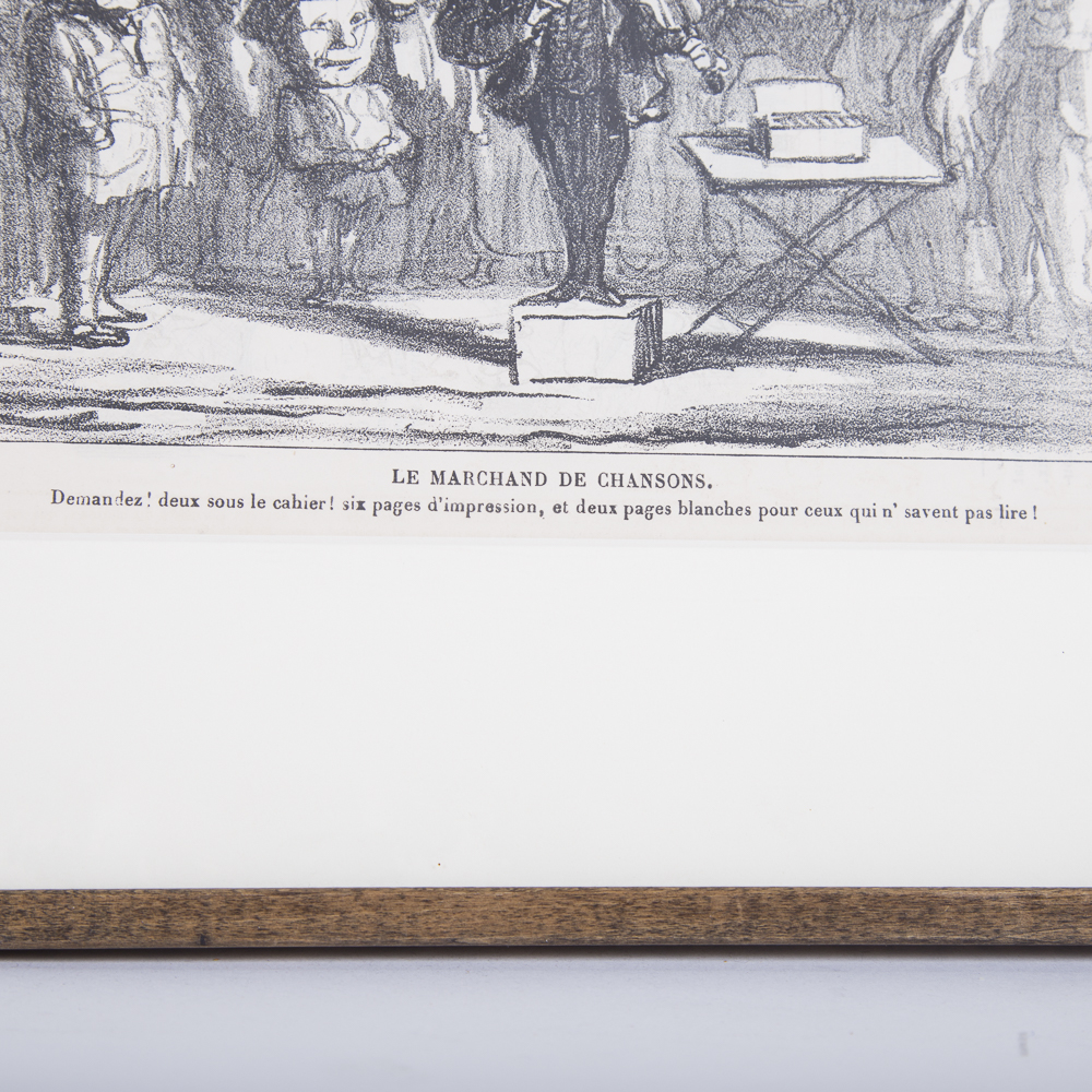 After H. Daumier Lithograph Titled "Le Marchand De Chansons"