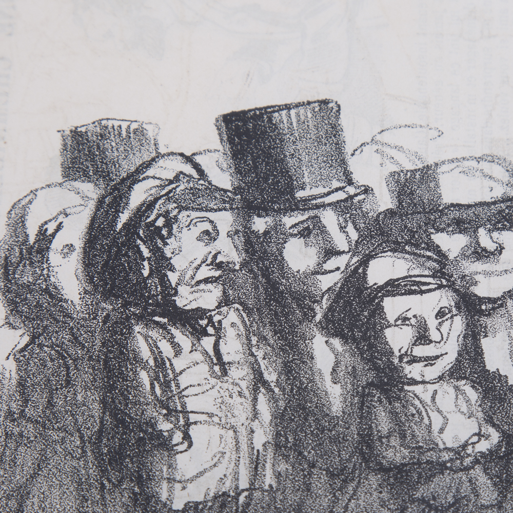 After H. Daumier Lithograph Titled "Le Marchand De Chansons"