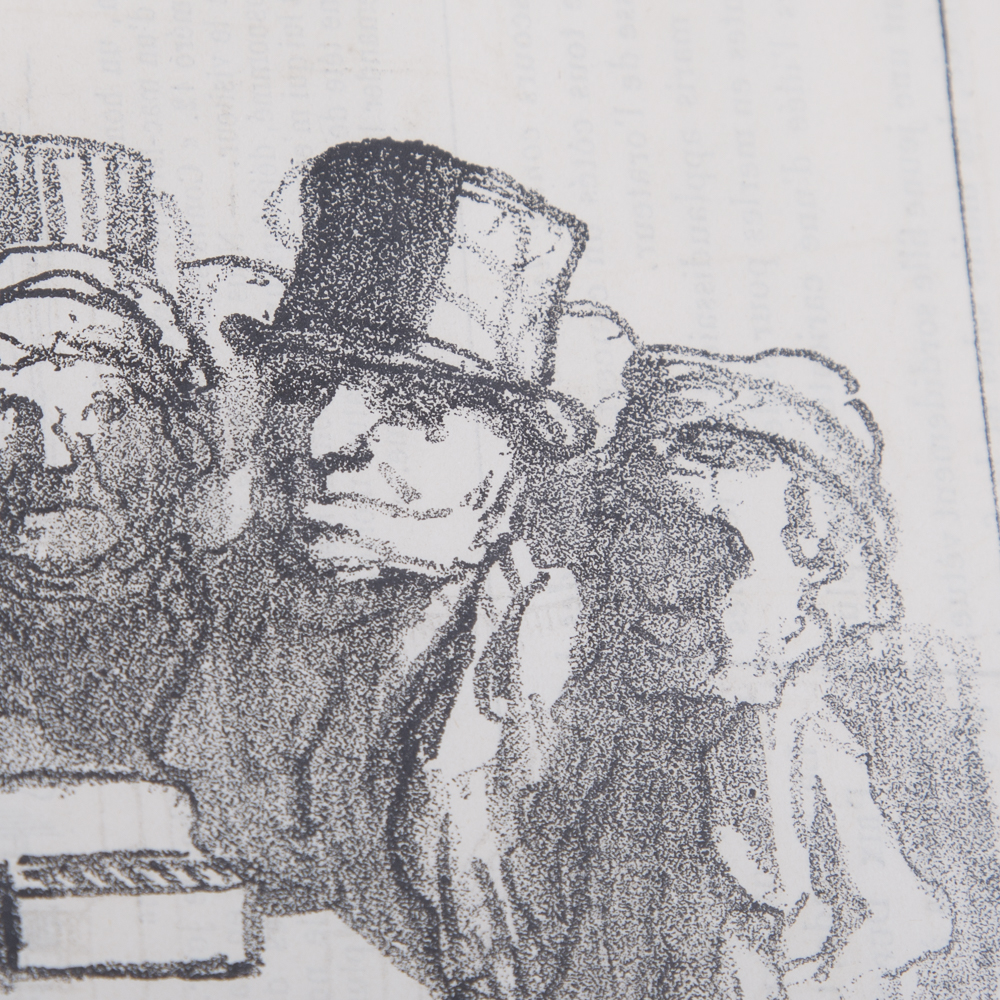 After H. Daumier Lithograph Titled "Le Marchand De Chansons"