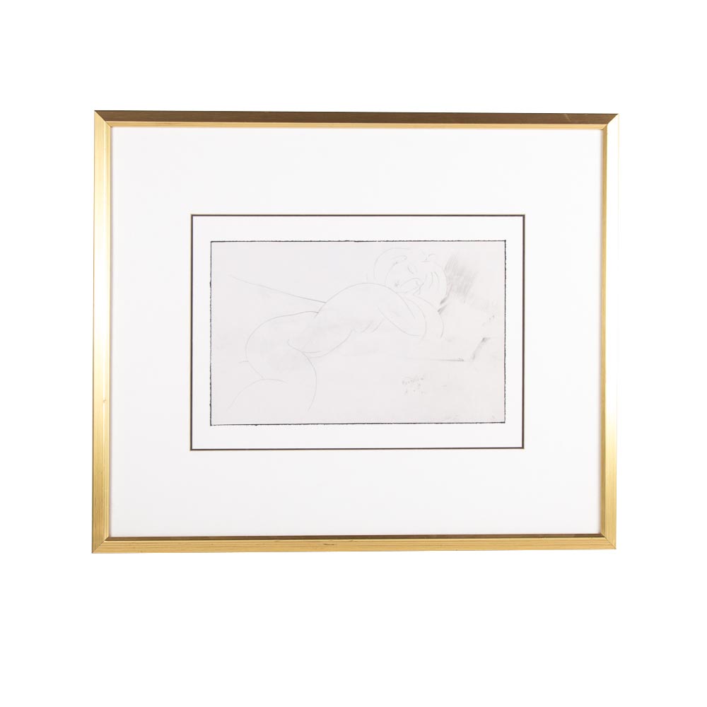 After Modigliani Offset Lithograph Titled "Modigliani Nude"