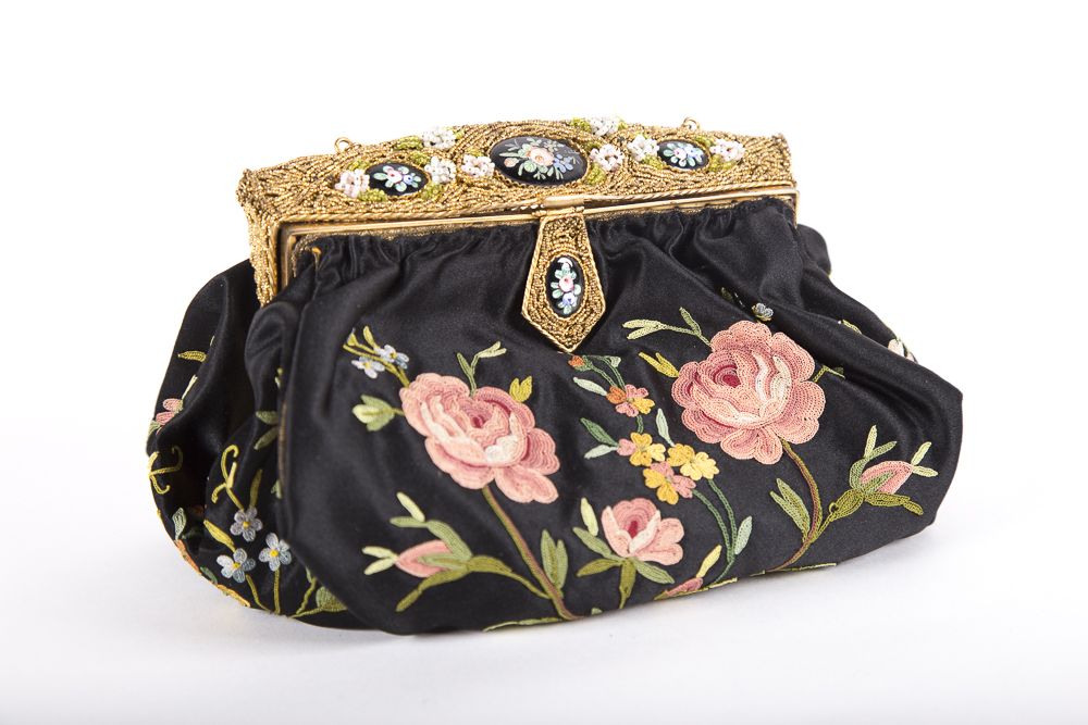 Vintage Sagil French Silk Evening Bag and Coin Purse With Handcrafted Details