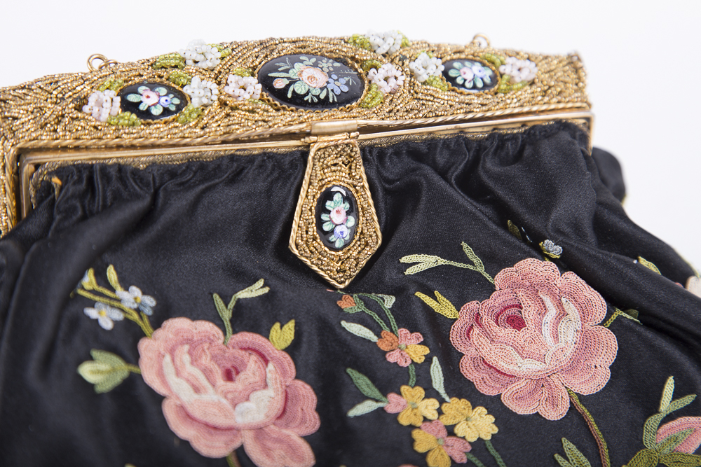 Vintage Sagil French Silk Evening Bag and Coin Purse With Handcrafted Details