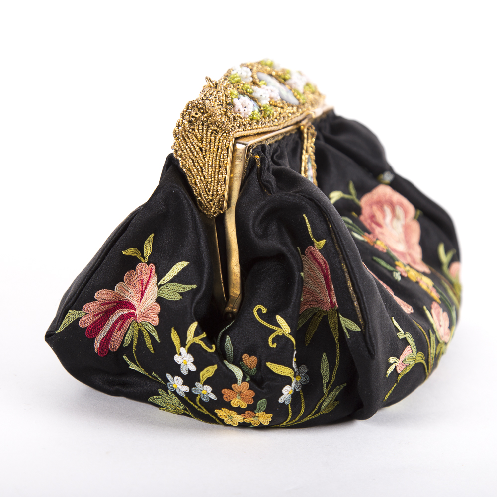 Vintage Sagil French Silk Evening Bag and Coin Purse With Handcrafted Details