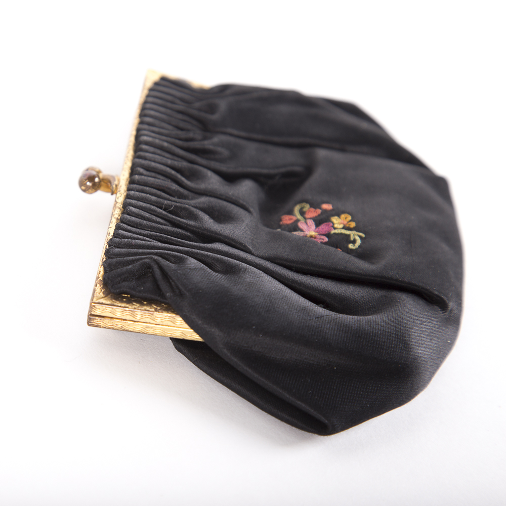 Vintage Sagil French Silk Evening Bag and Coin Purse With Handcrafted Details
