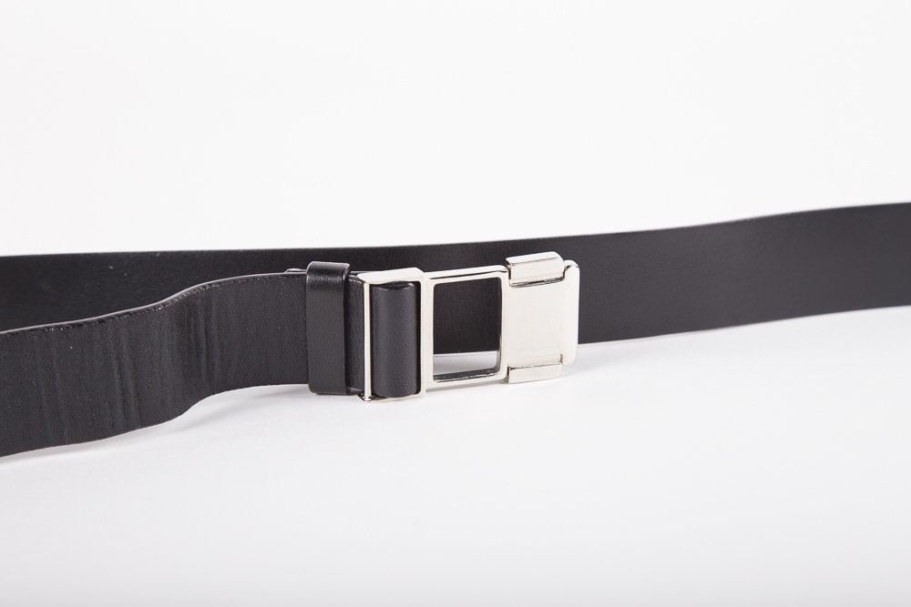 Men's Black Leather Prada Belt