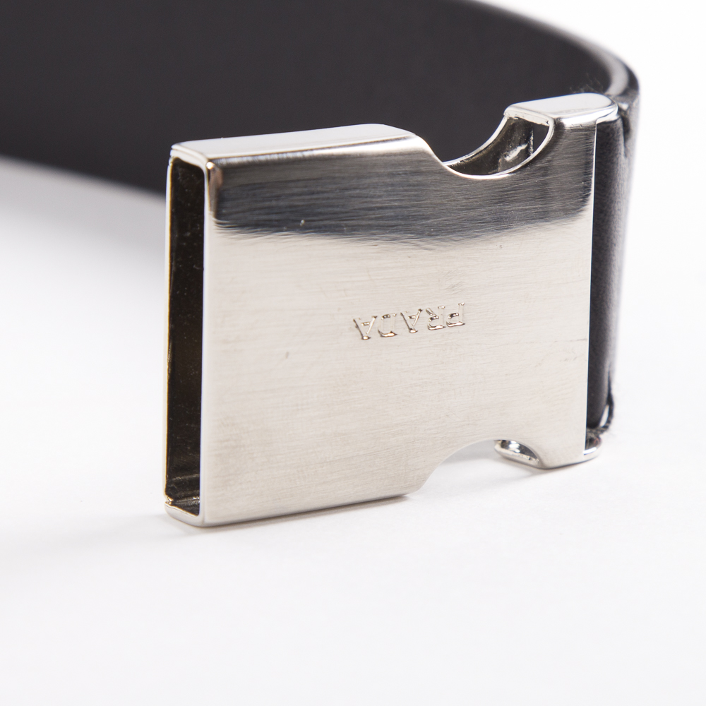 Men's Black Leather Prada Belt