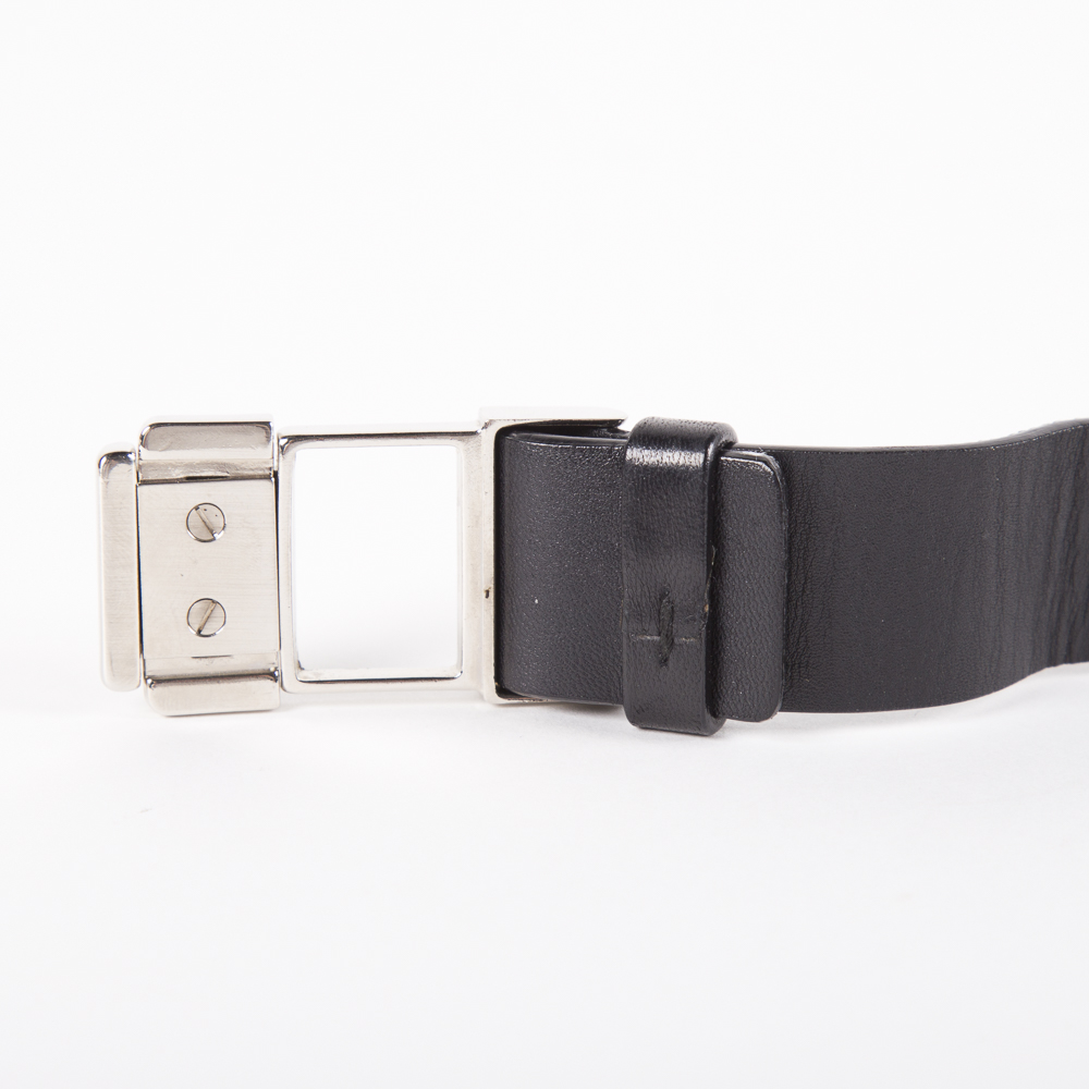 Men's Black Leather Prada Belt