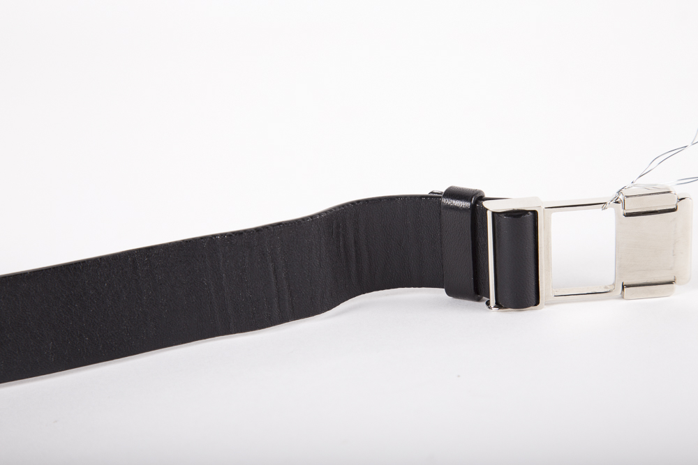 Men's Black Leather Prada Belt