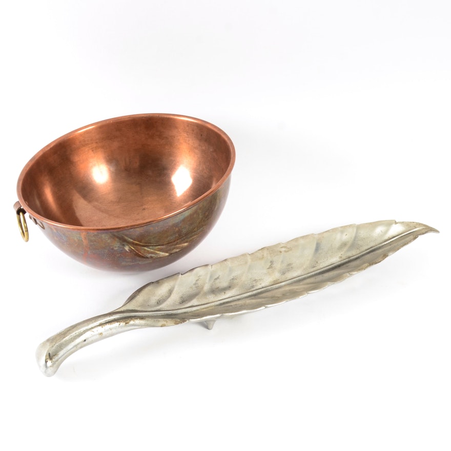 Copper Bowl and Royal Hickman Pewter Platter