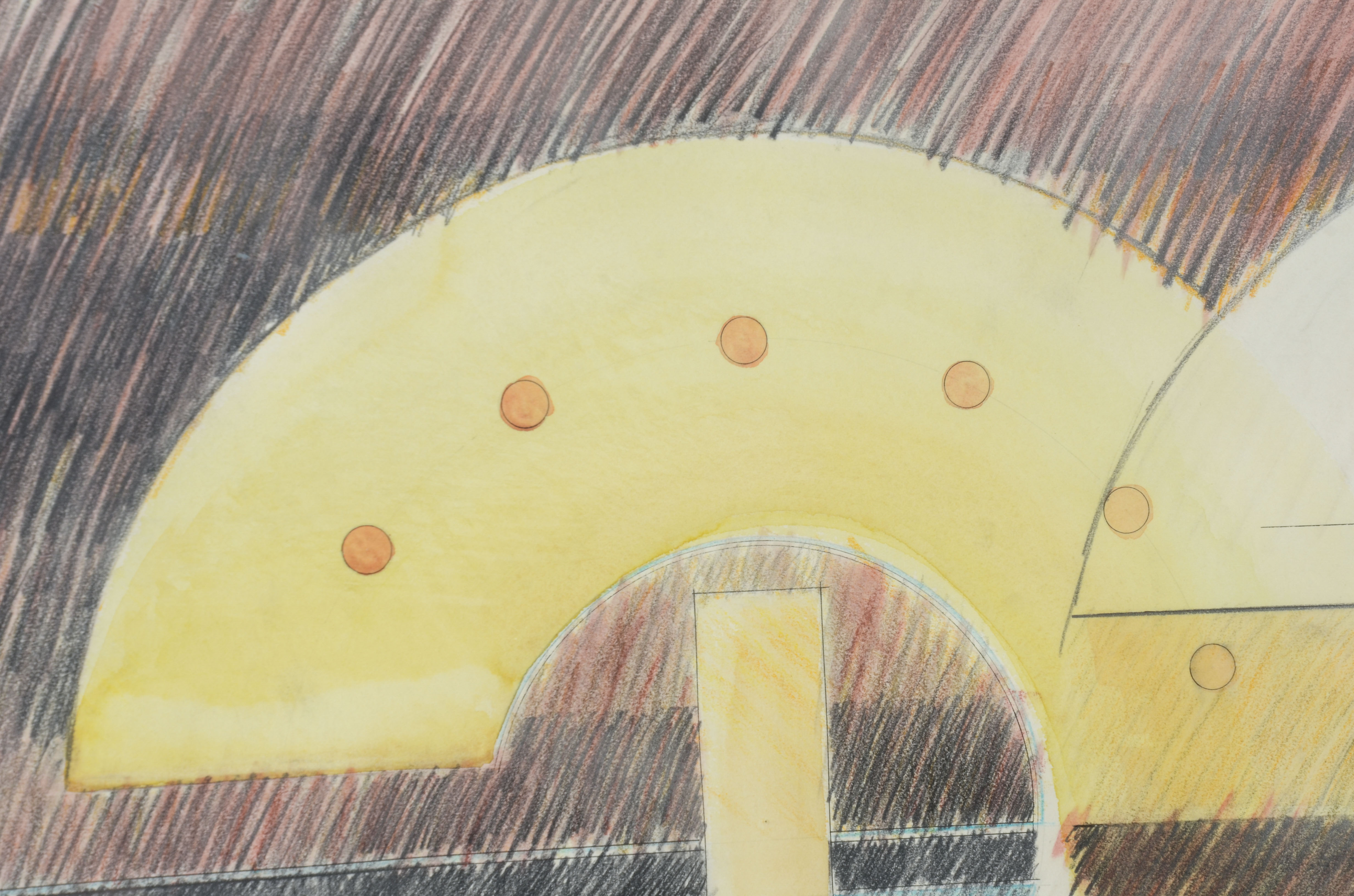 Ed Vega Mixed Media Art "Double Moon Construction #1"