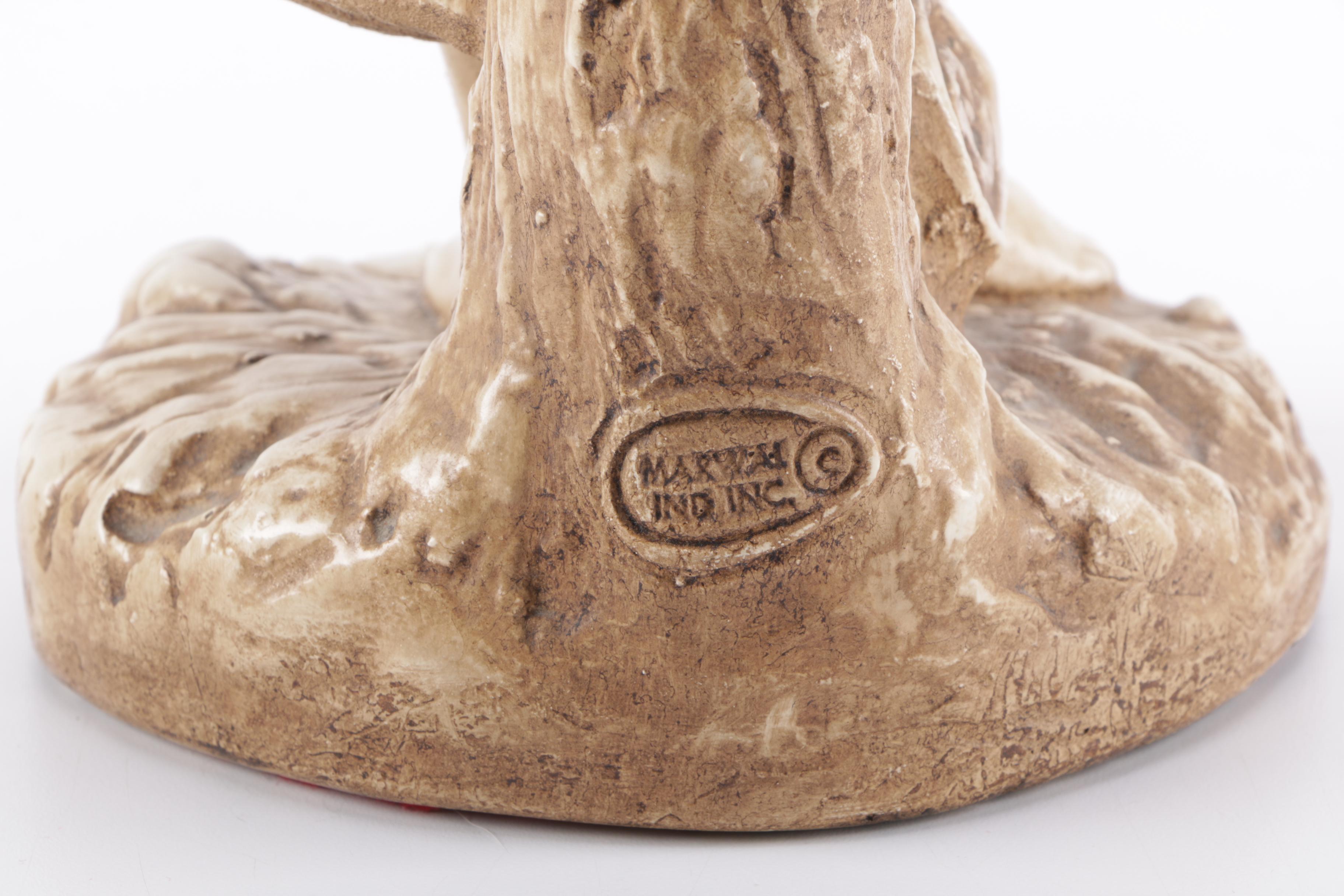 Vintage Marwal Chalkware Figure of Fisherwoman