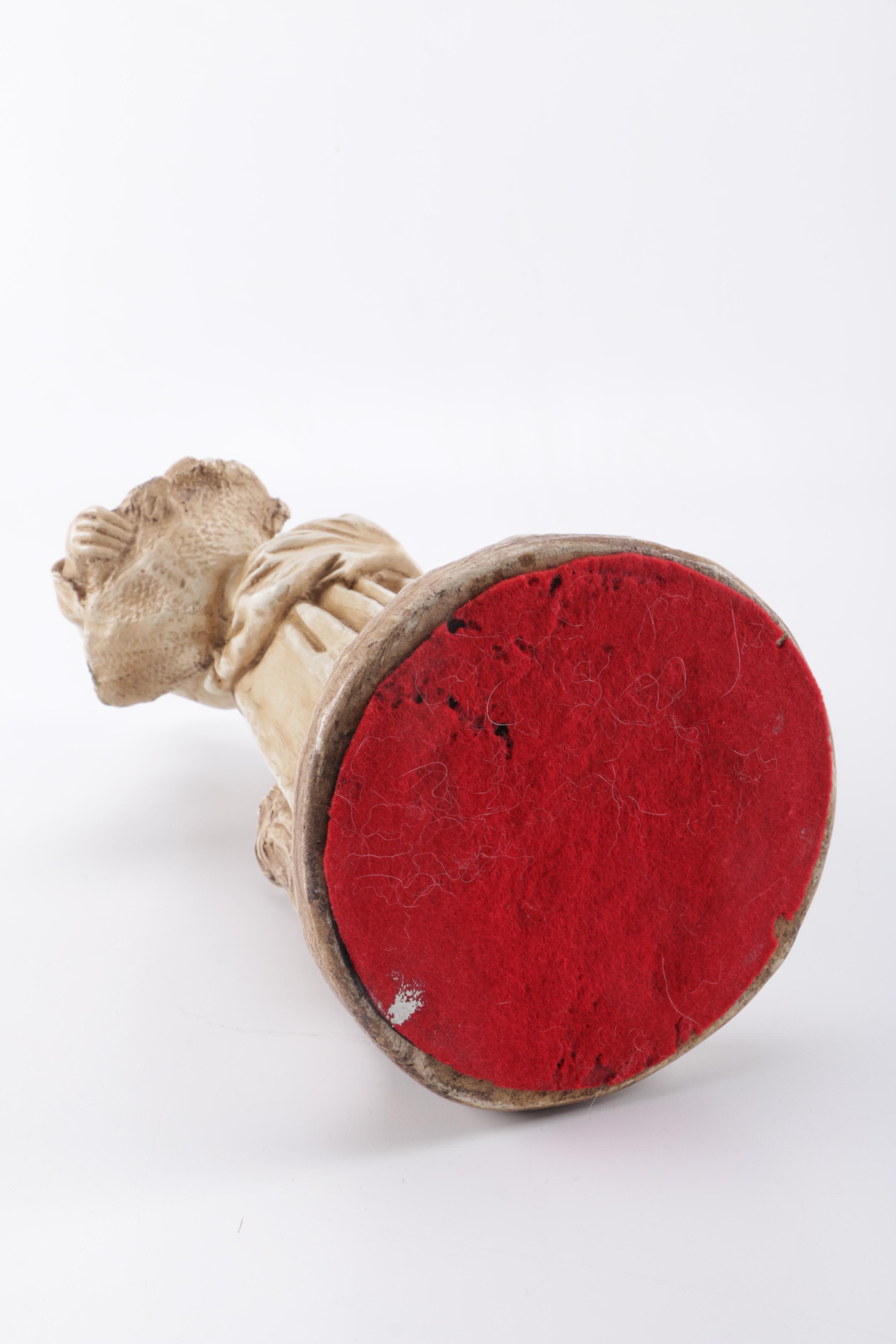 Vintage Marwal Chalkware Figure of Fisherwoman