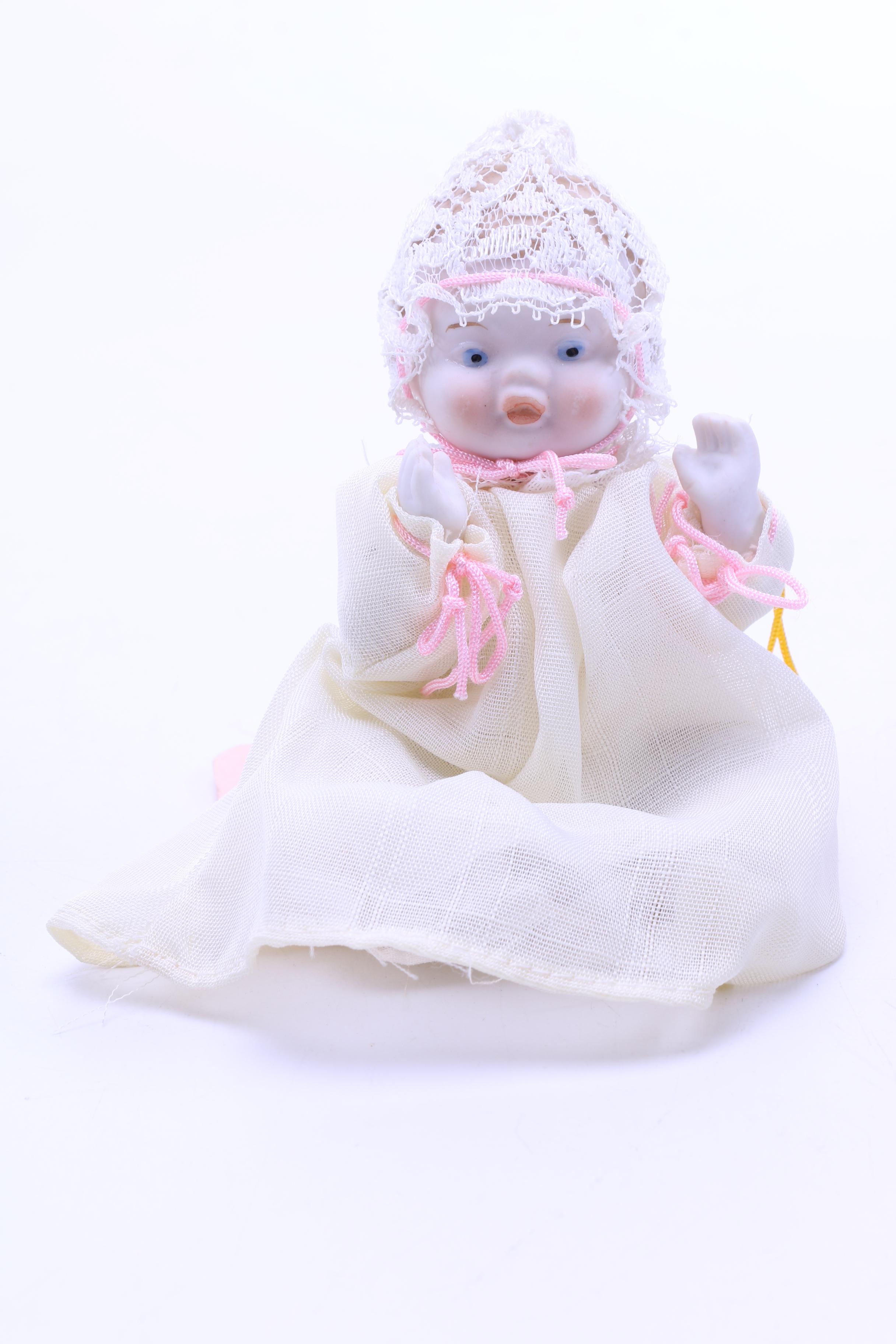 Assortment of Vintage Dolls and a Metal Stroller