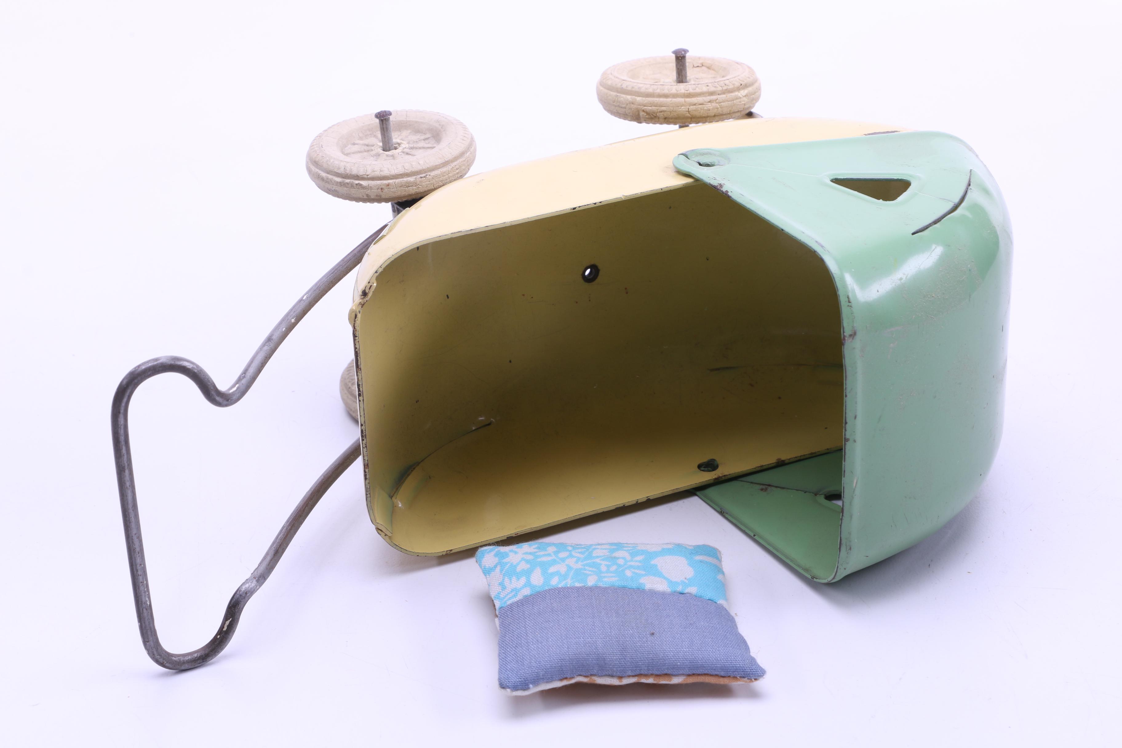 Assortment of Vintage Dolls and a Metal Stroller