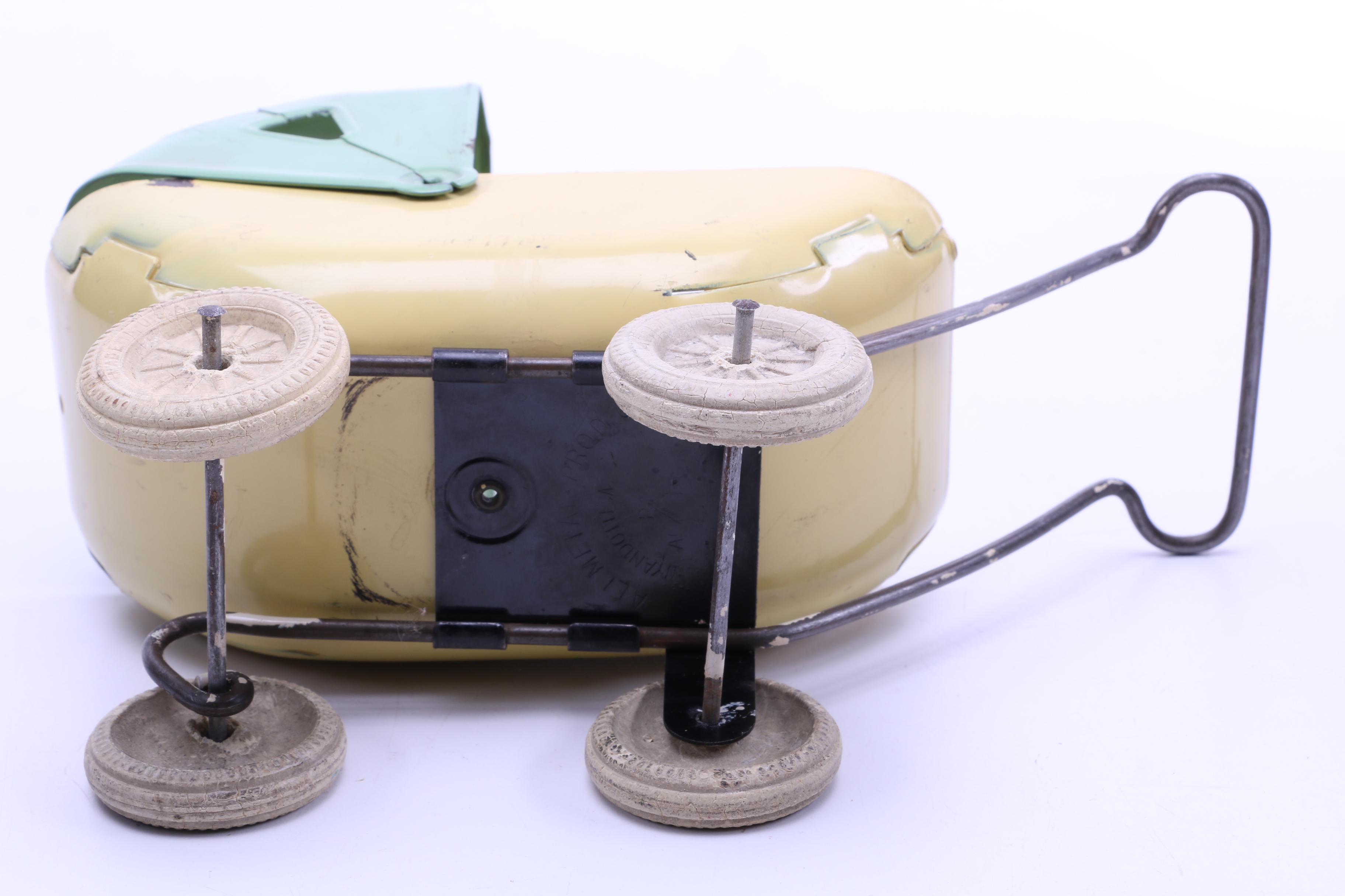 Assortment of Vintage Dolls and a Metal Stroller