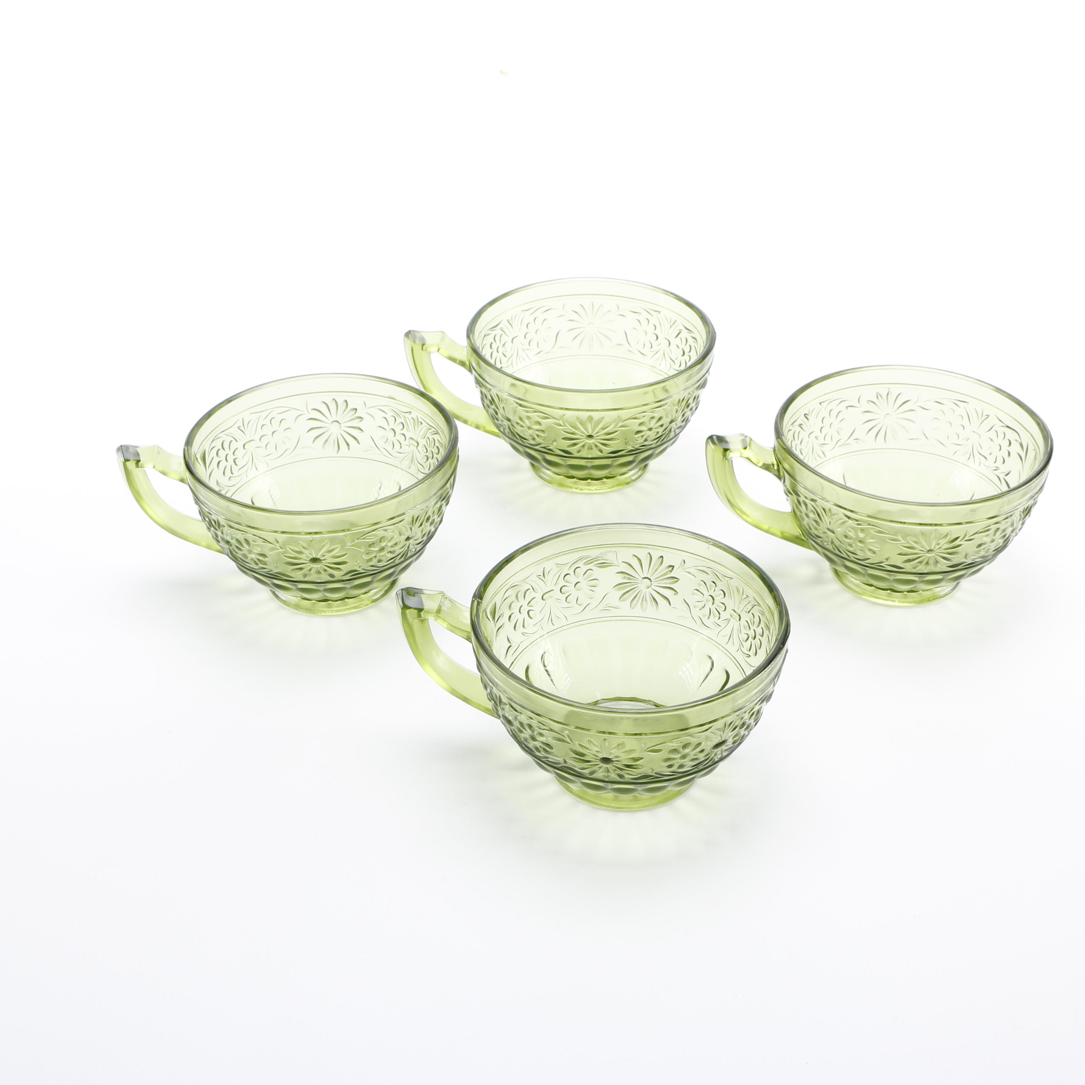 Green and Amber Glass Featuring Anchor Hocking