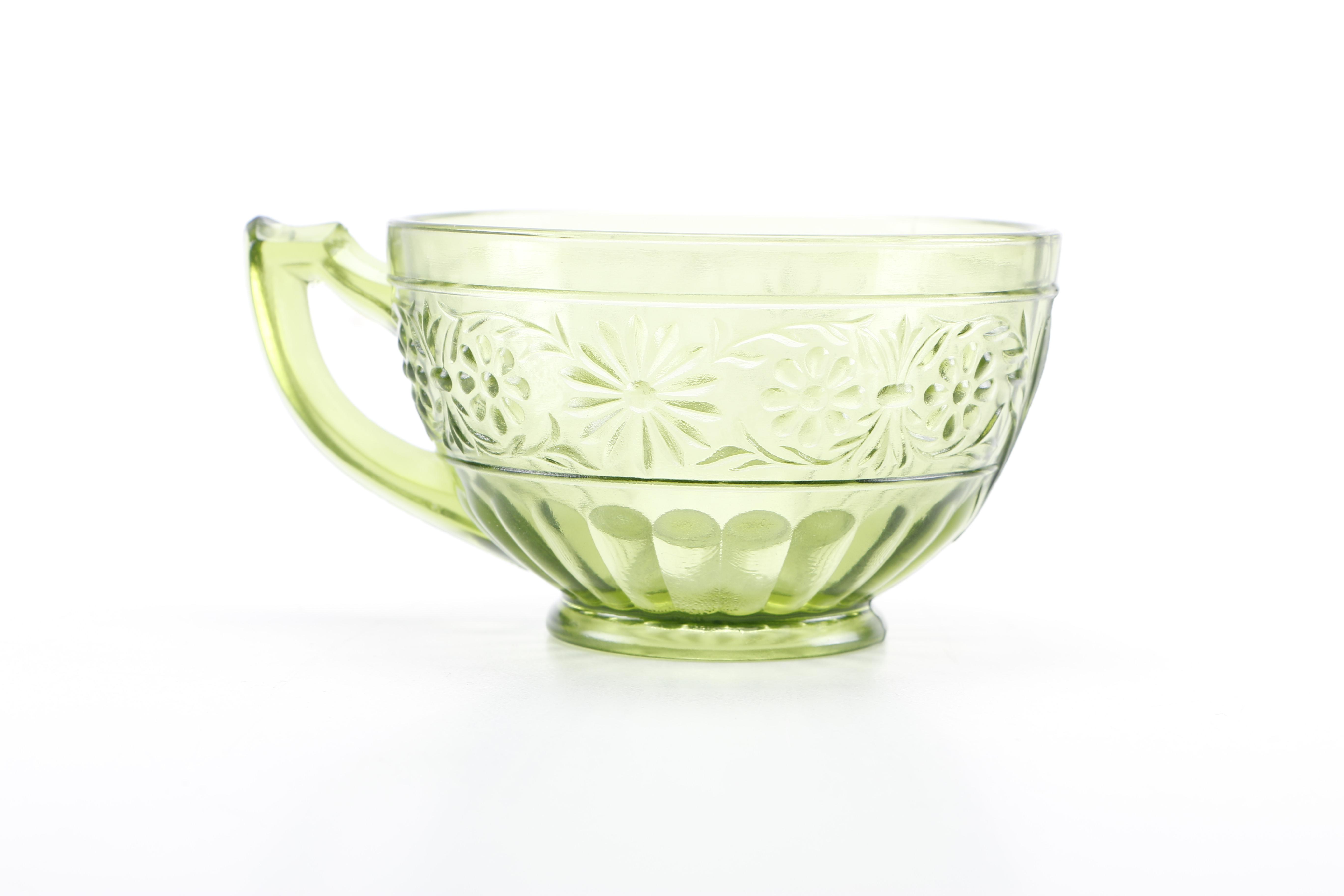 Green and Amber Glass Featuring Anchor Hocking