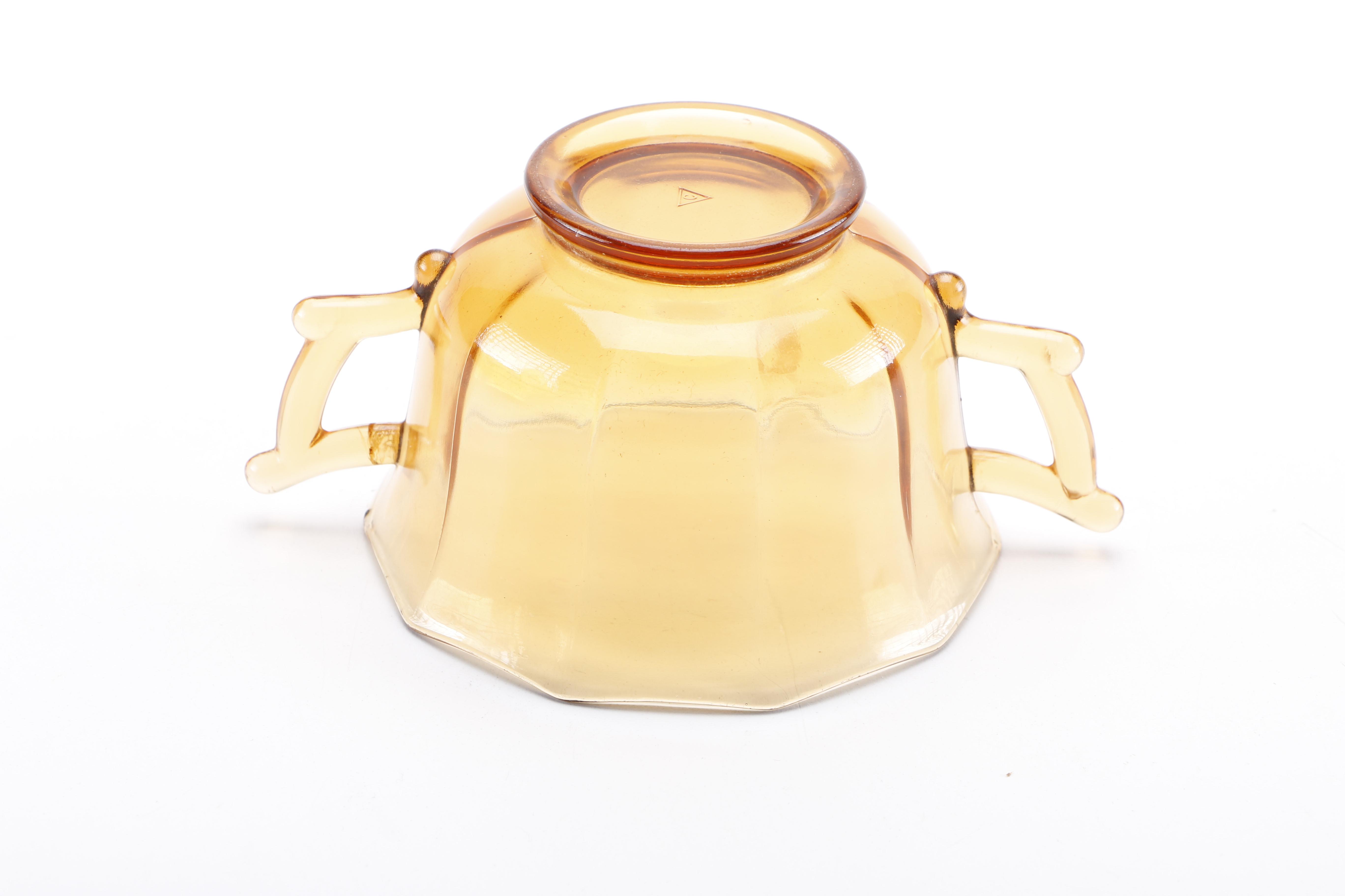 Green and Amber Glass Featuring Anchor Hocking