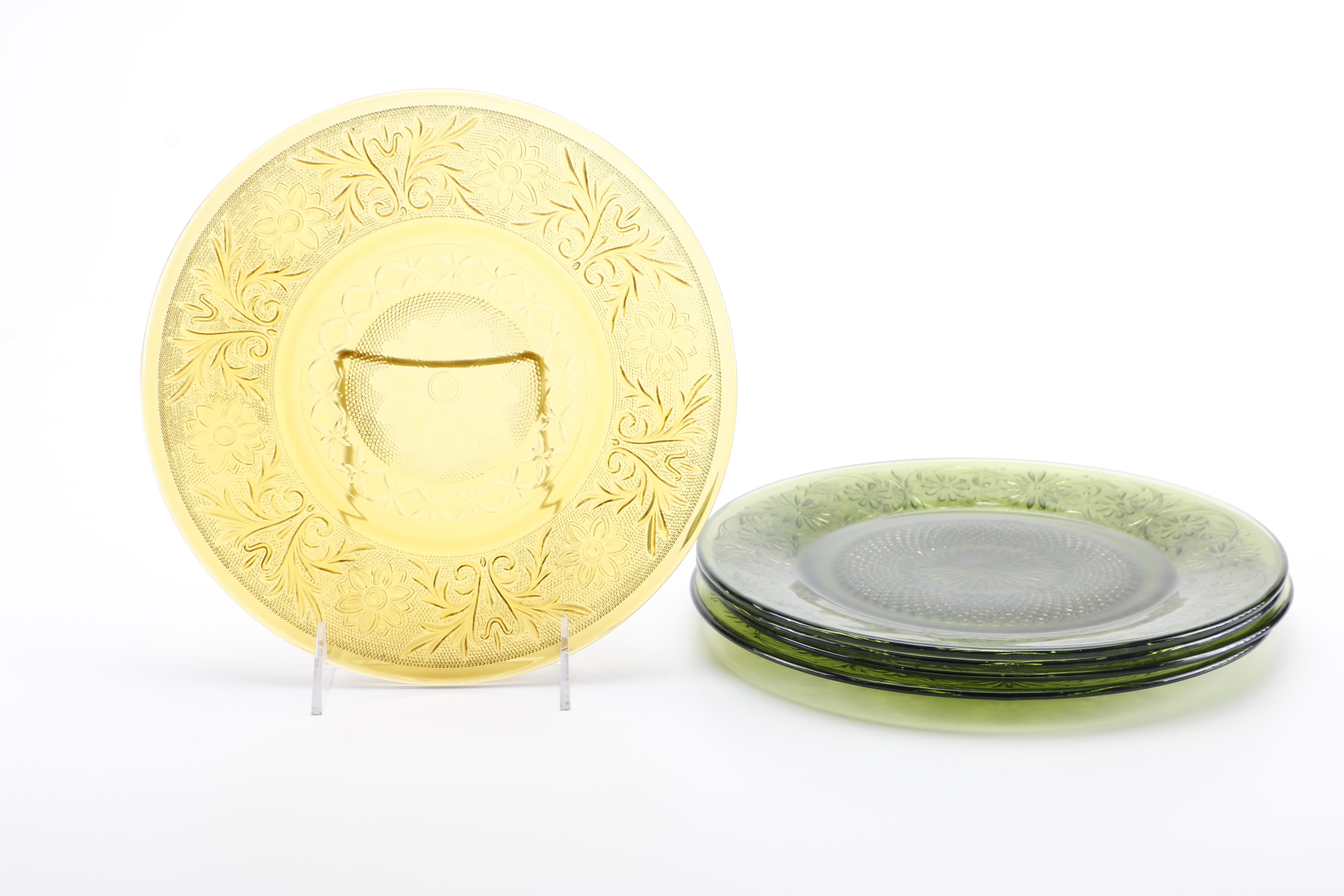 Green and Amber Glass Featuring Anchor Hocking