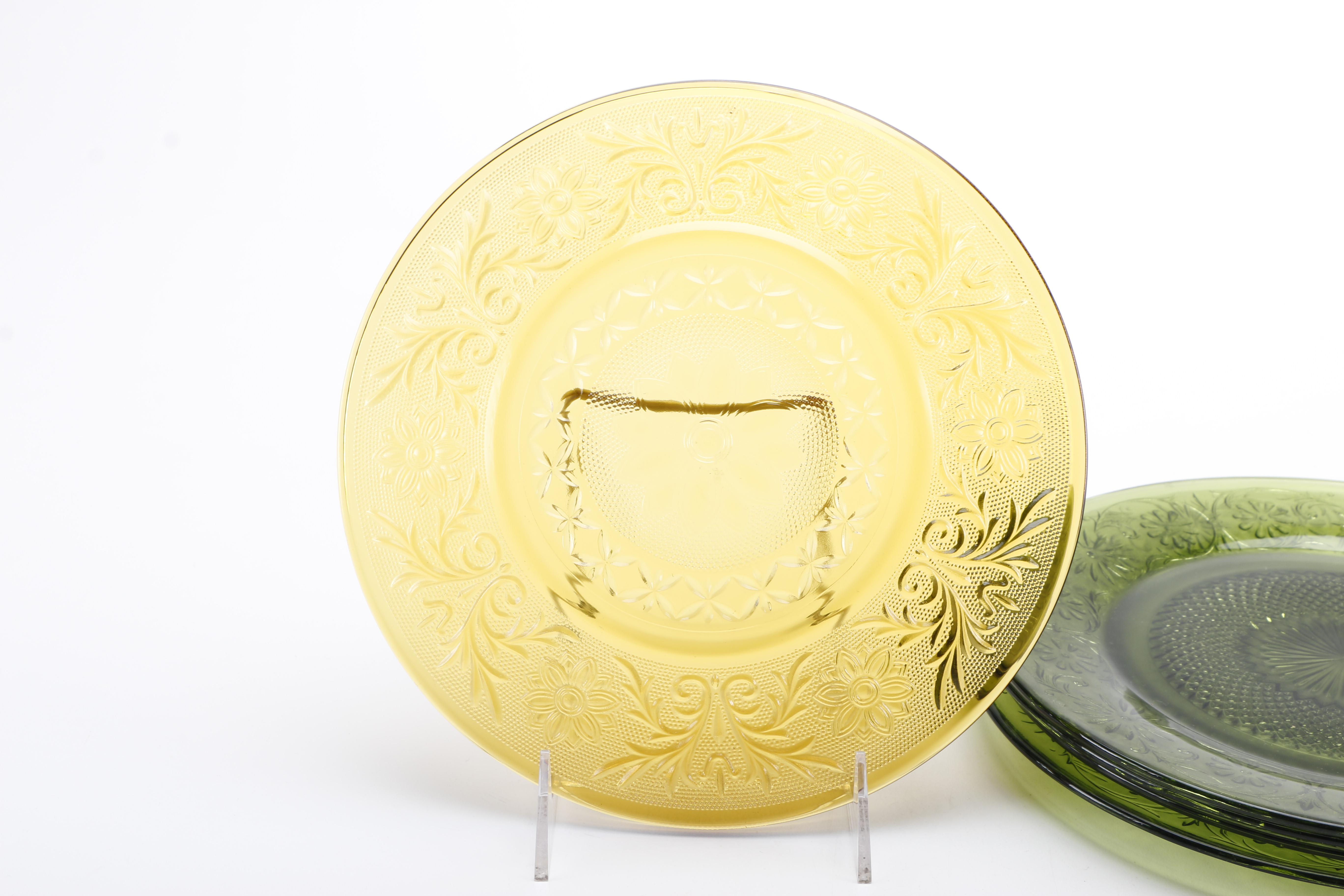 Green and Amber Glass Featuring Anchor Hocking