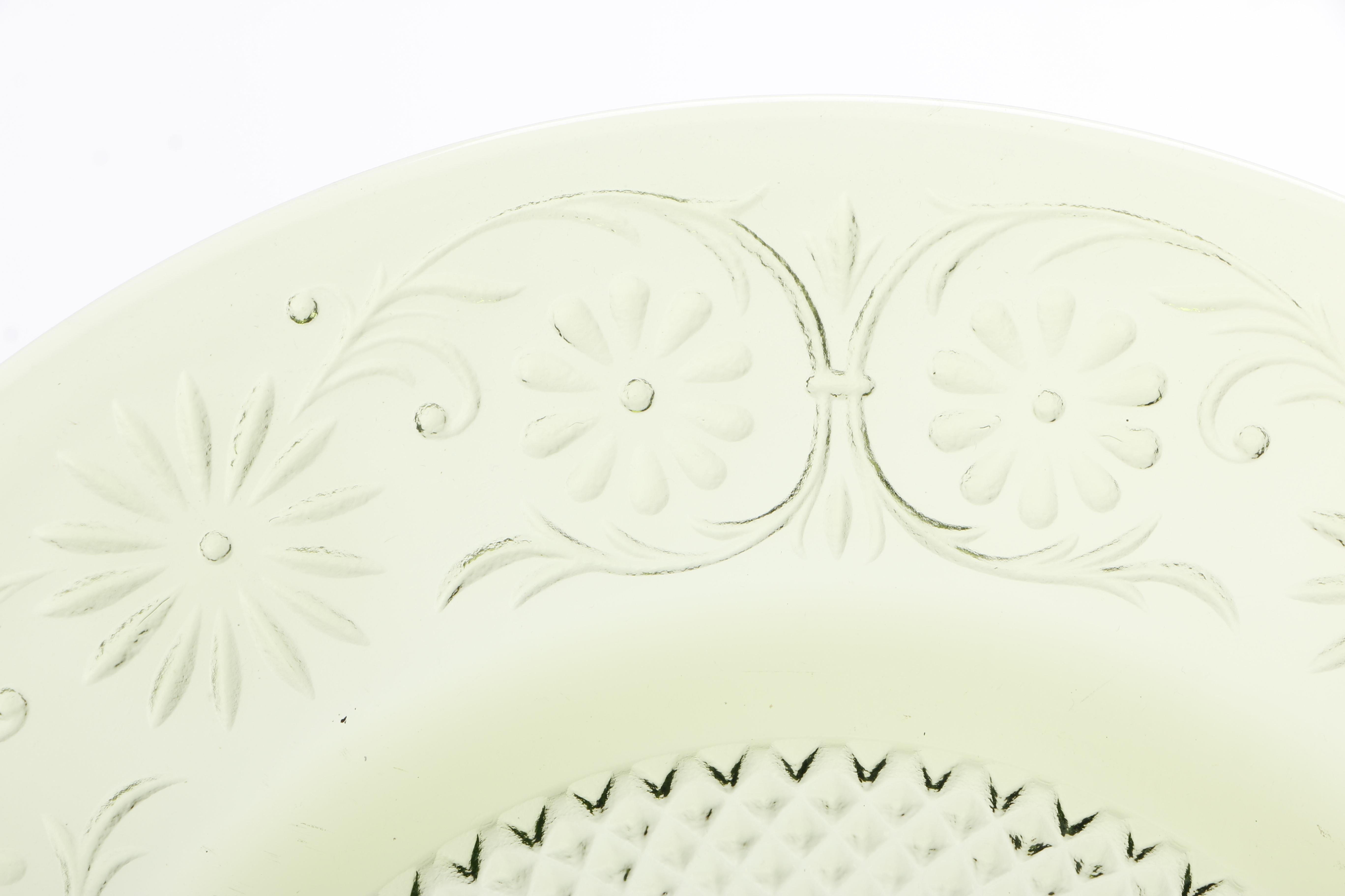 Green and Amber Glass Featuring Anchor Hocking